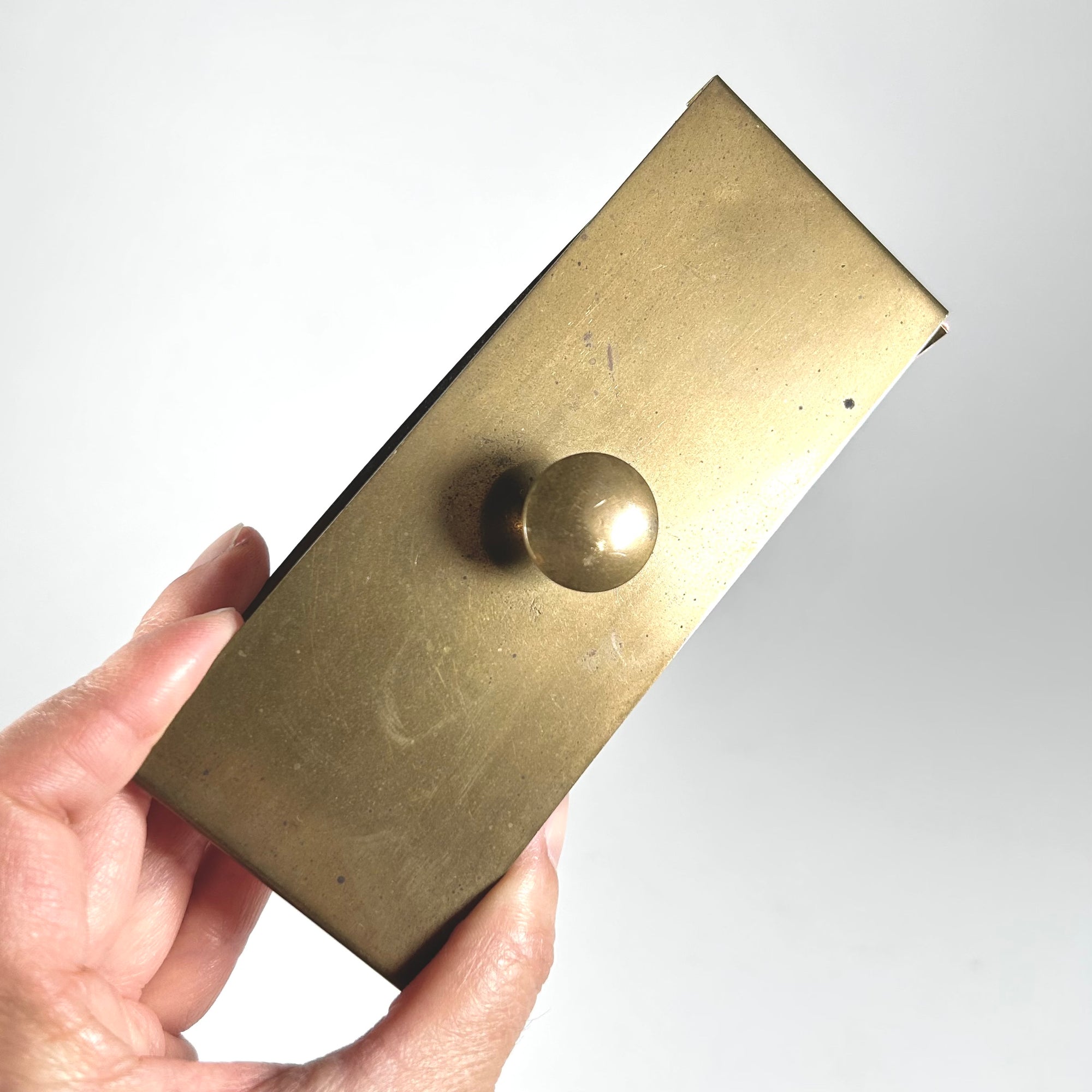 Vintage Minimalist Brass Rocker Blotter