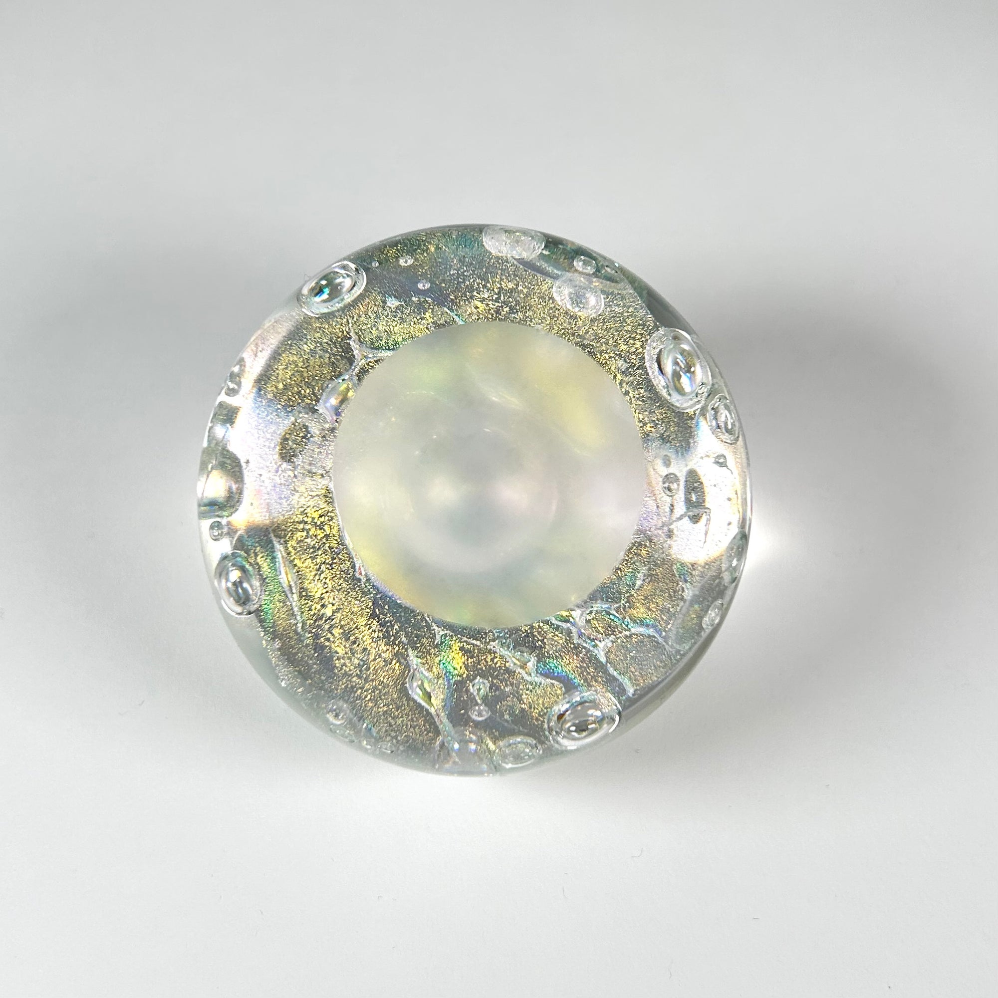 Rebecca Stewart Dichroic Art Glass Paperweight - Free Shipping