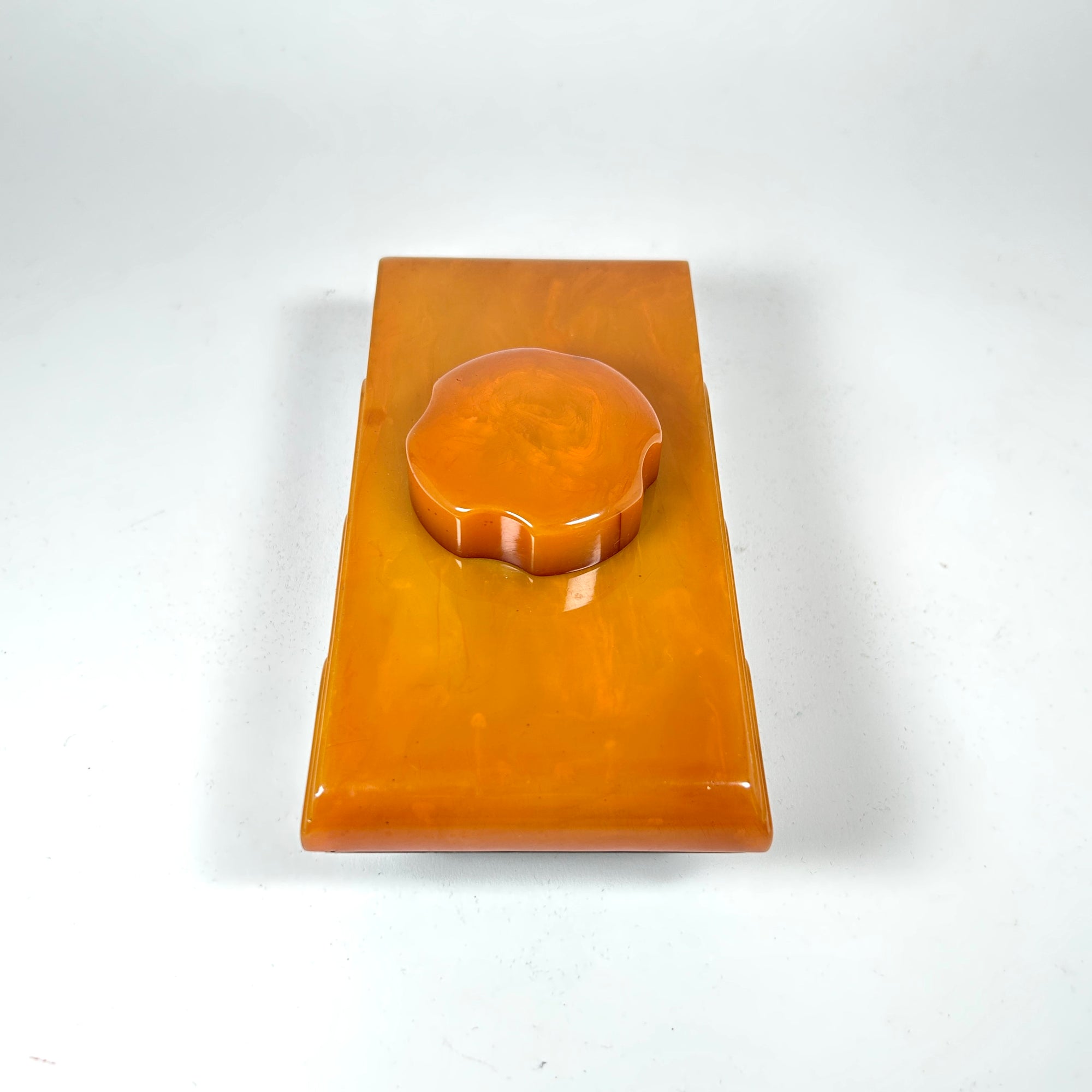 Art Deco Carvacraft Butterscotch Bakelite Rocker Blotter