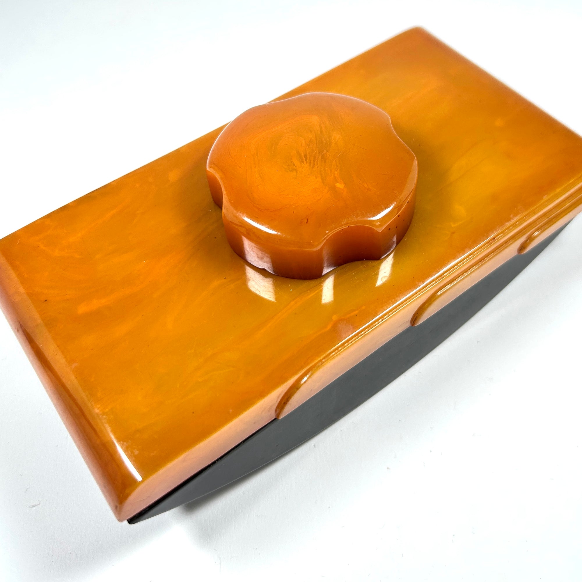 Art Deco Carvacraft Butterscotch Bakelite Rocker Blotter