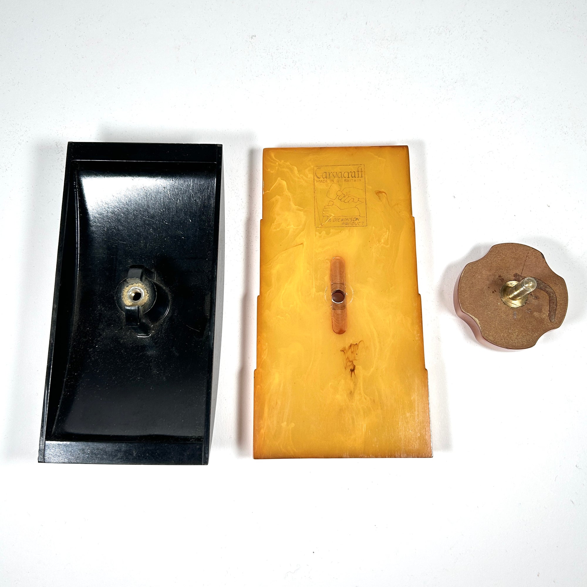 Art Deco Carvacraft Butterscotch Bakelite Rocker Blotter