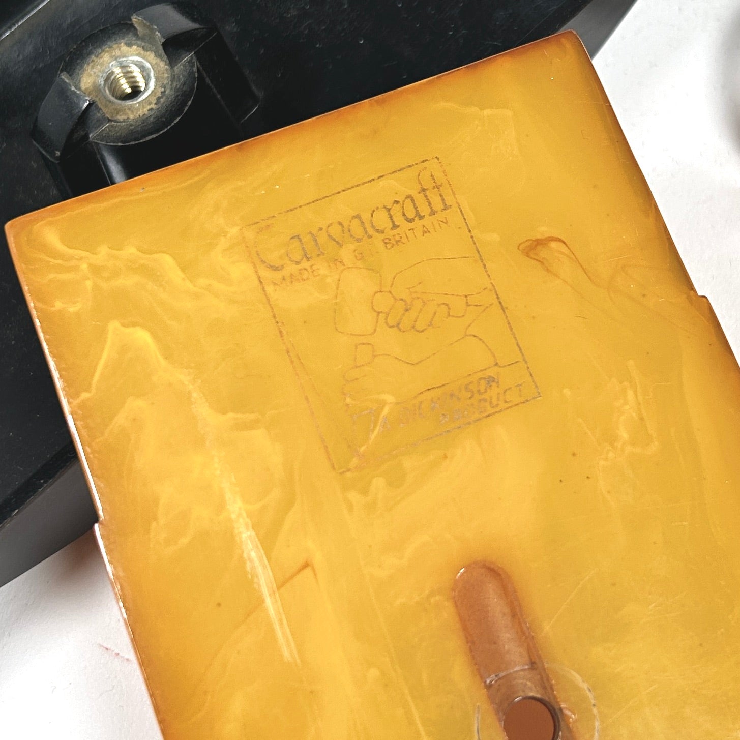 Art Deco Carvacraft Butterscotch Bakelite Rocker Blotter
