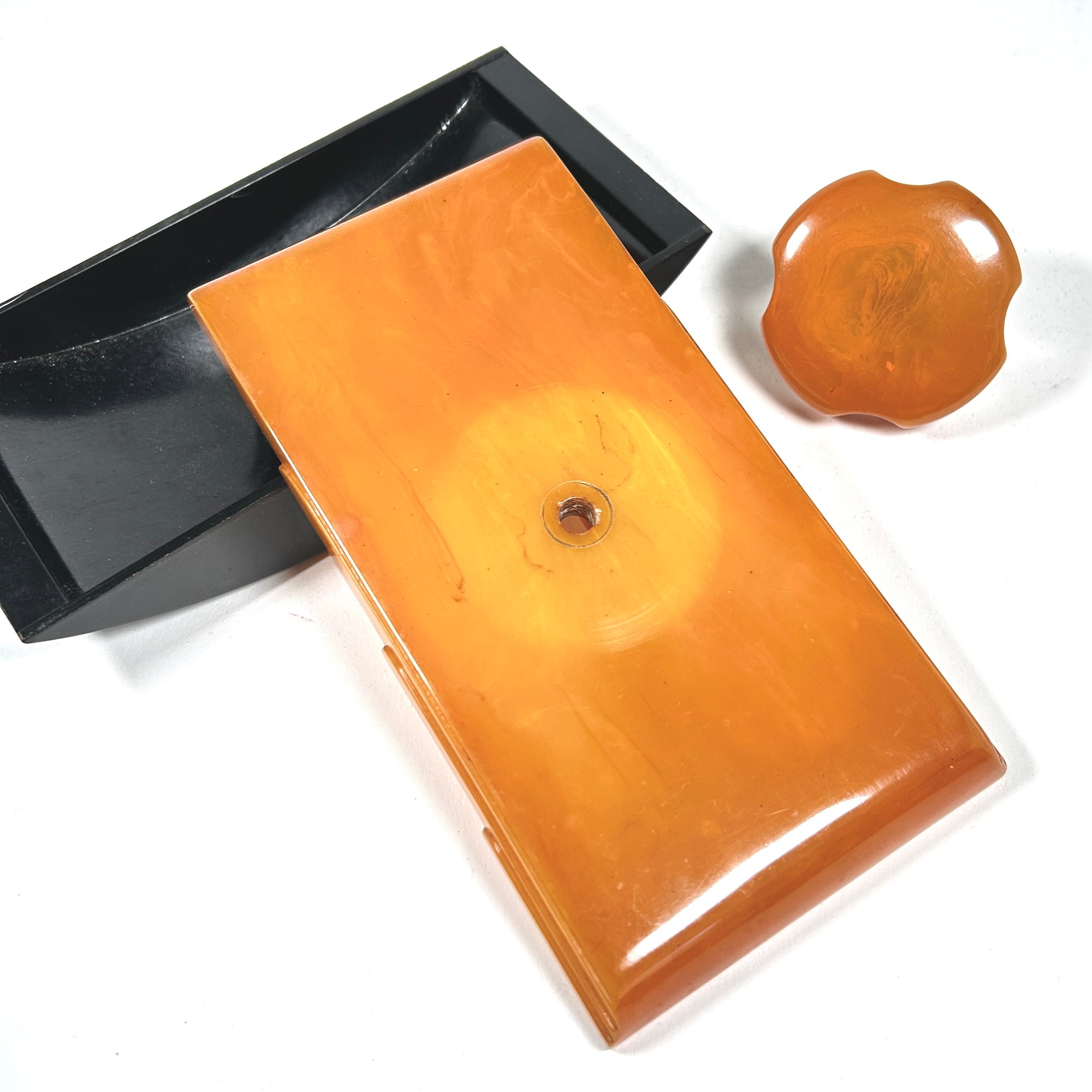 Art Deco Carvacraft Butterscotch Bakelite Rocker Blotter
