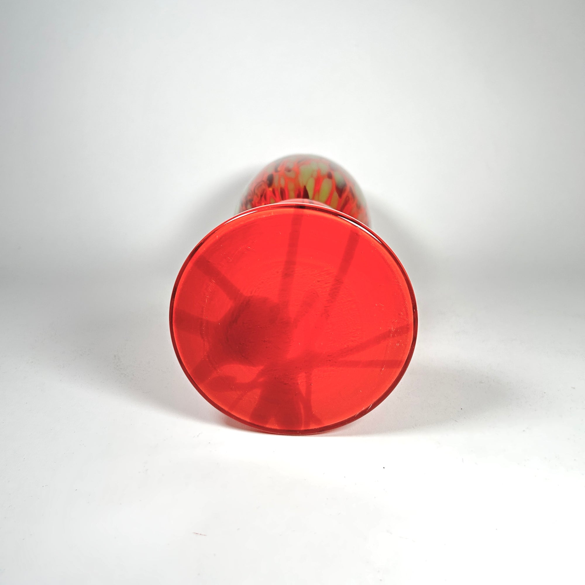 Art Deco Czech Glass Vase by Antonin Ruckl &amp; Sons - Orange Splatter