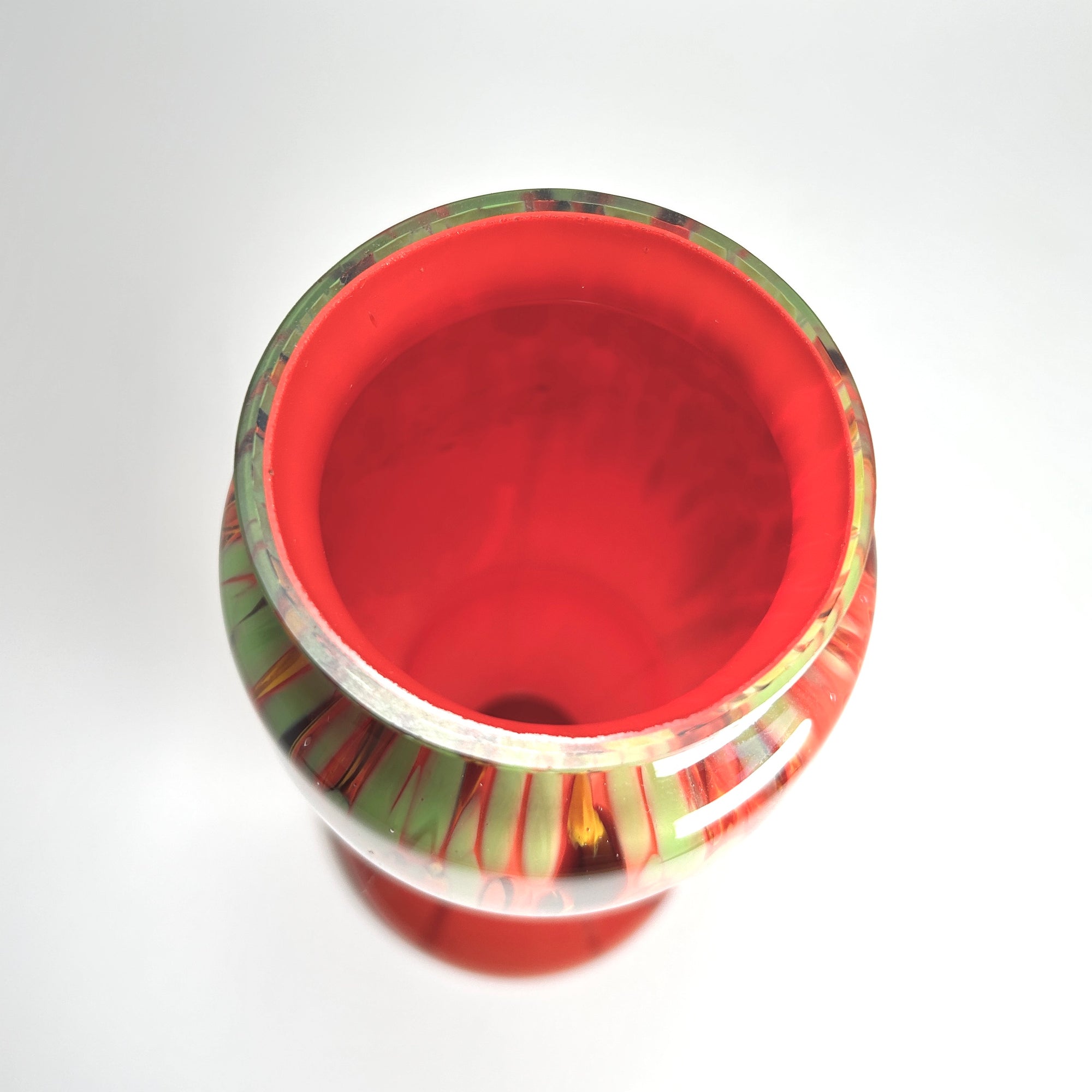 Art Deco Czech Glass Vase by Antonin Ruckl &amp; Sons - Orange Splatter
