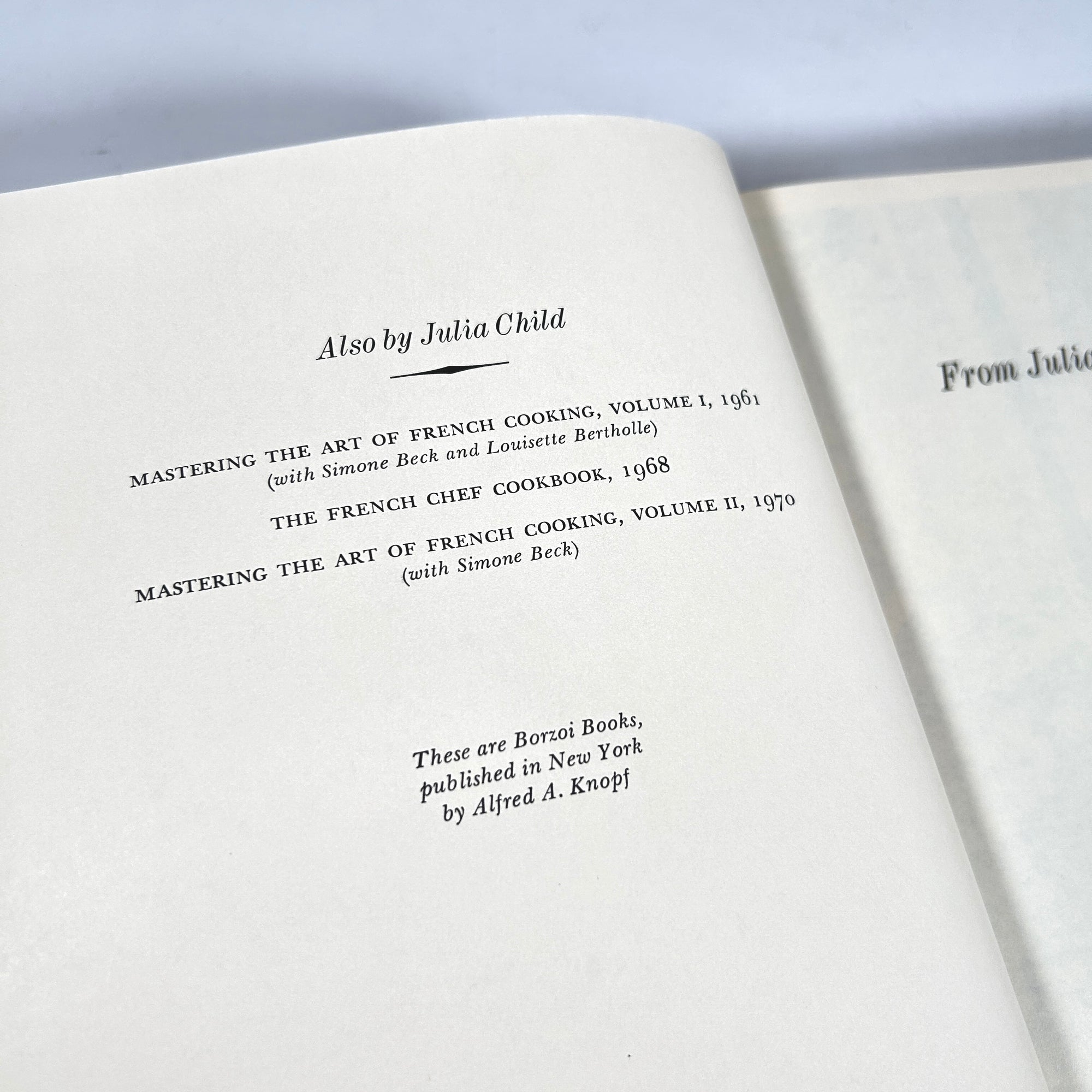 From Julia Child's Kitchen 1975 First Edition Signed Cookbook