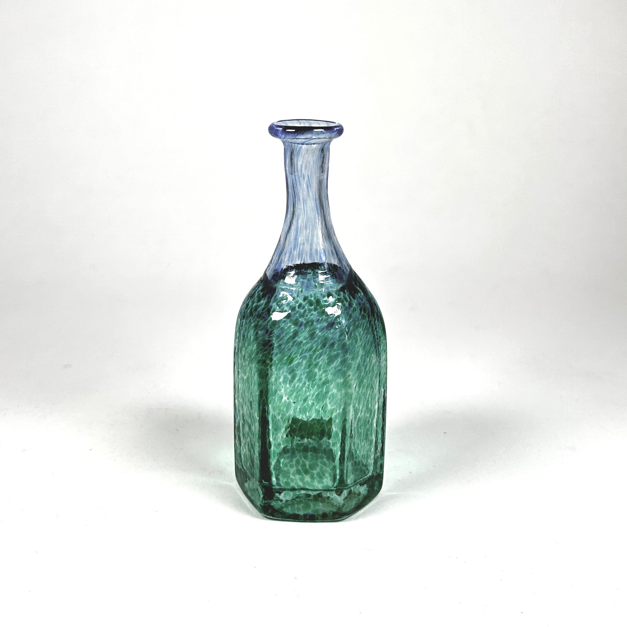 Kosta Boda Bertil Vallien Blue Green Vase Glass Bottle - Signed