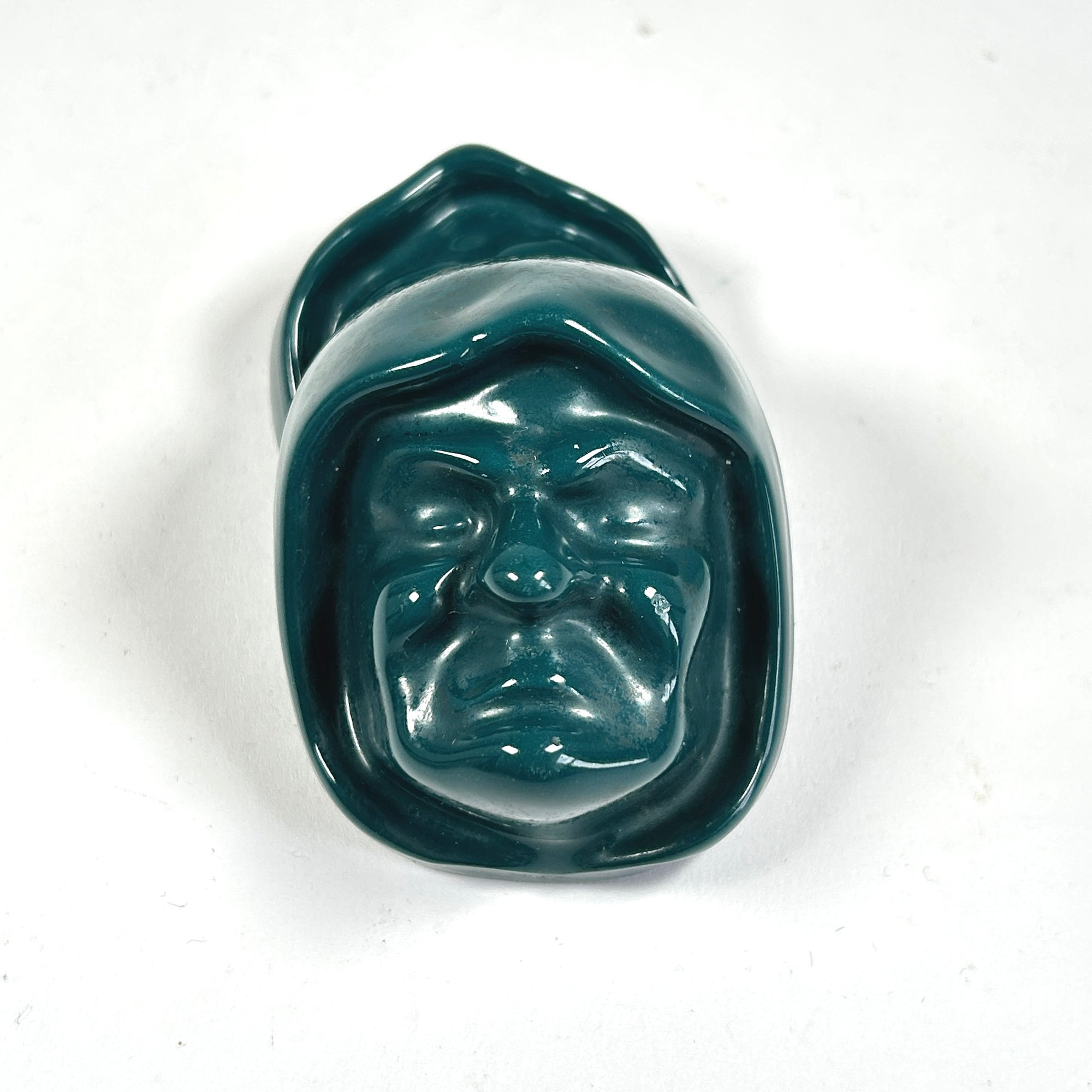 Enameled Cast Iron Monk Head Decorations Set by Ferro Porcelain Oakland, California