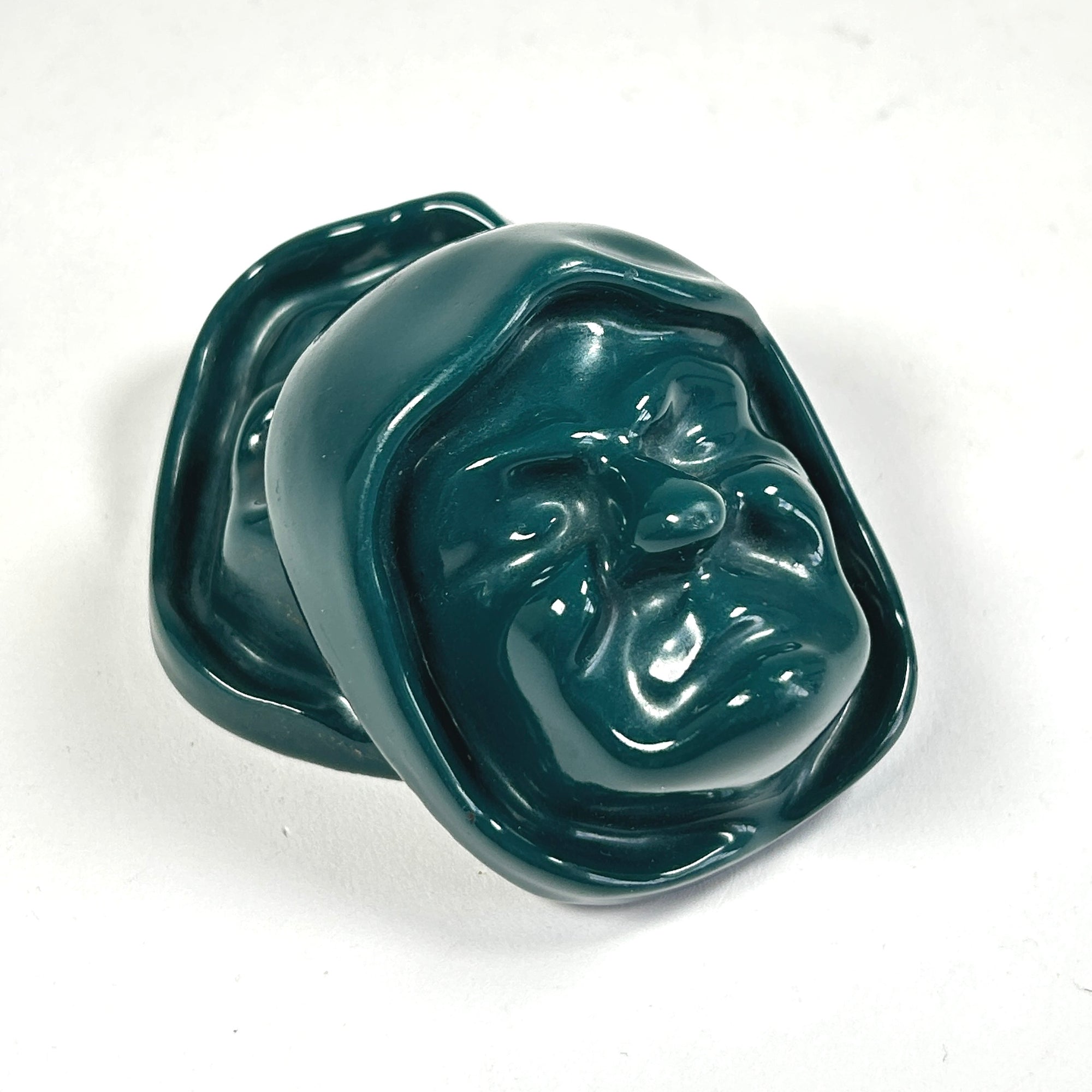 Enameled Cast Iron Monk Head Decorations Set by Ferro Porcelain Oakland, California