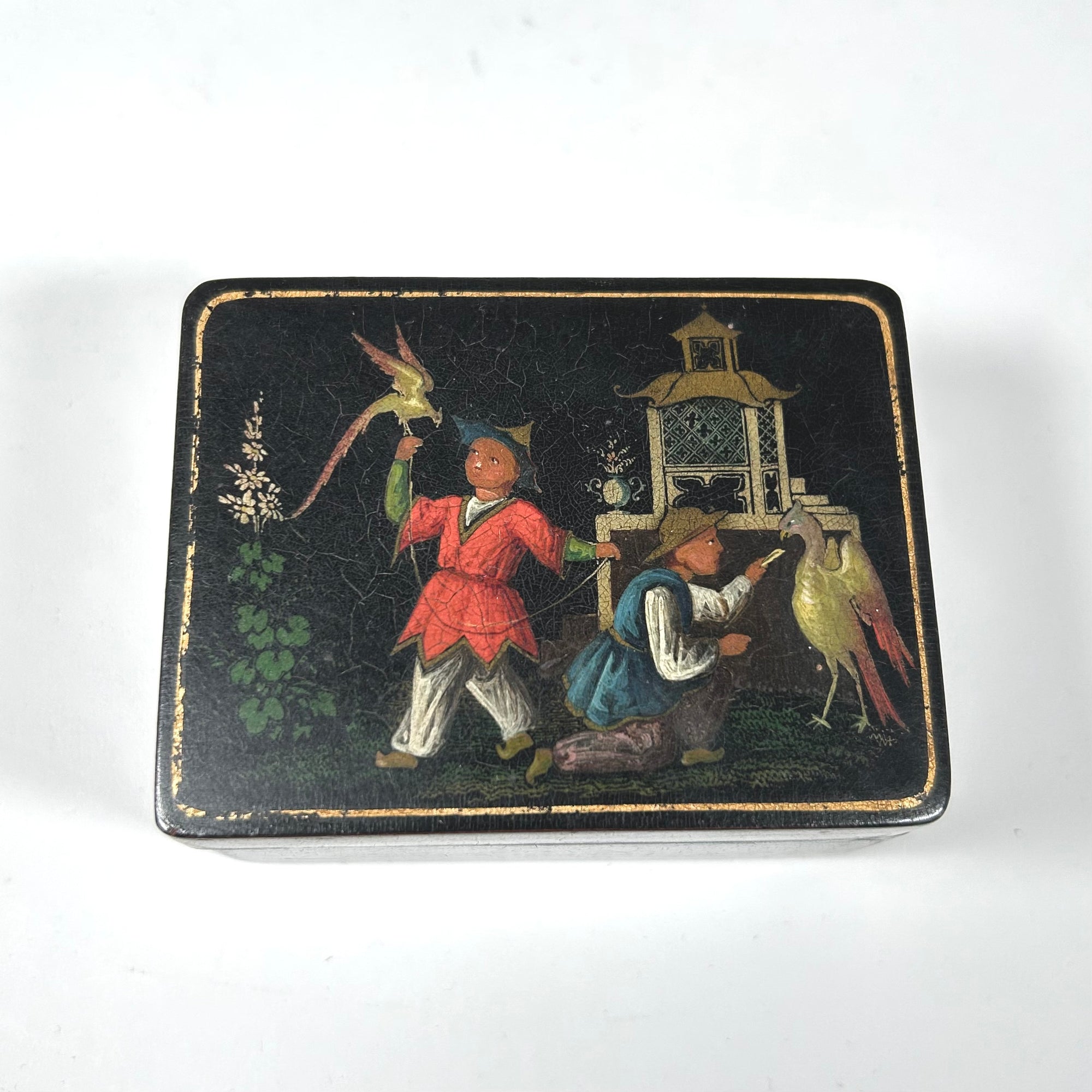 Late 19th Century Chinoiserie Quadrille Game Token Boxes on Tray - Free Shipping
