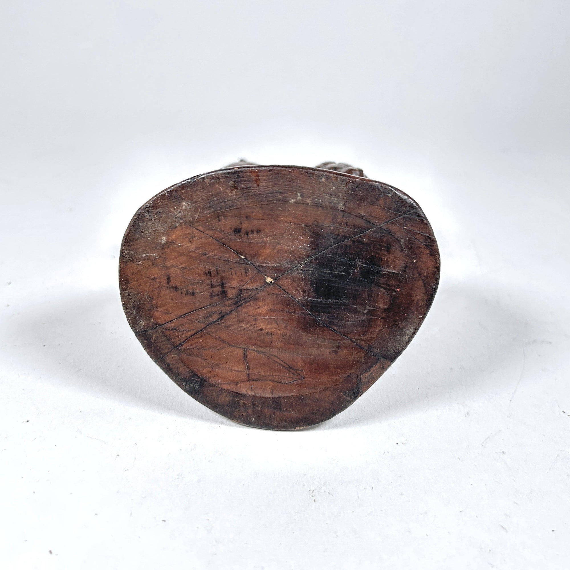 Antique Black Forest Carved Wood Owl Match Holder and Striker