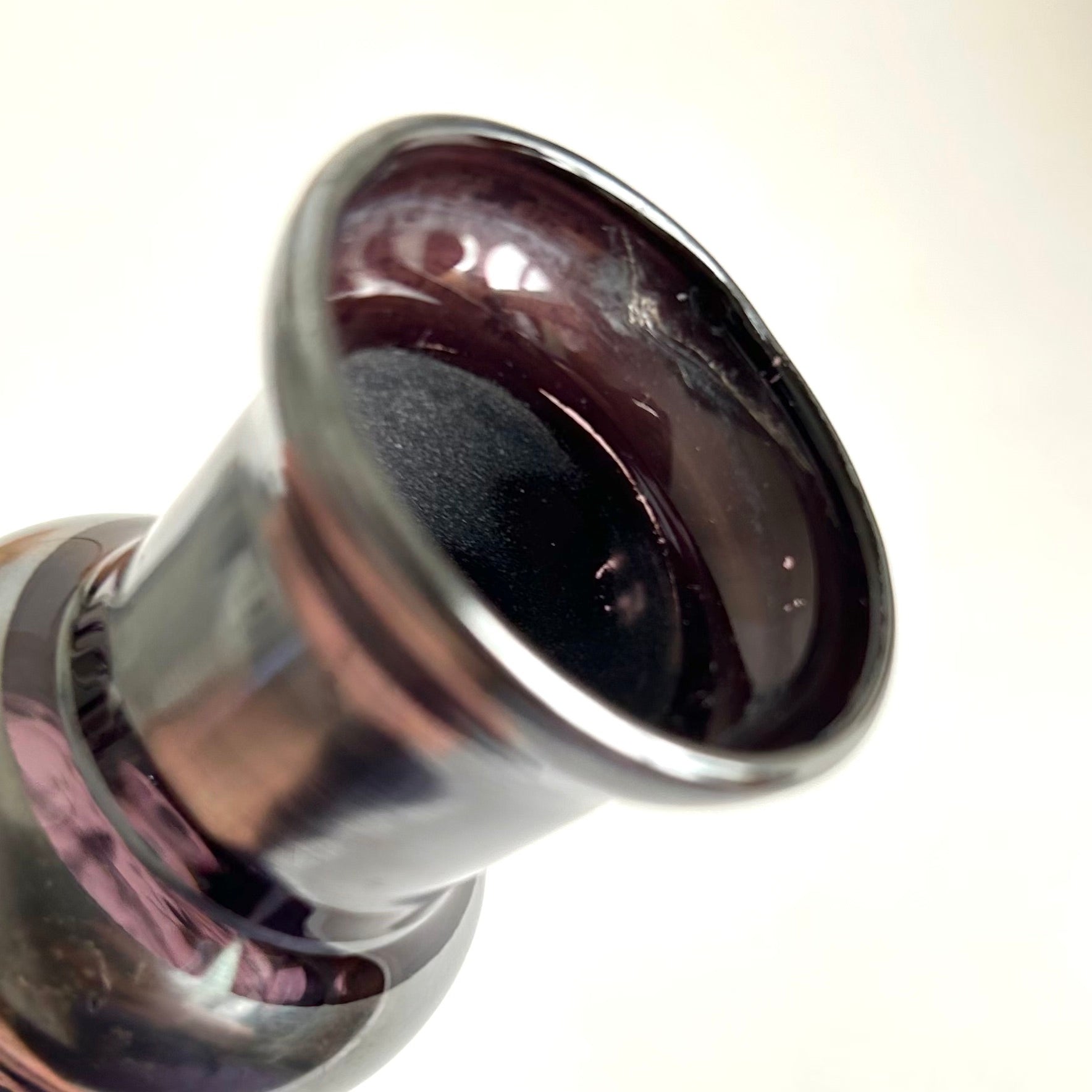 Vintage Italian Amethyst Glass Cordial Set with Silver Decorations