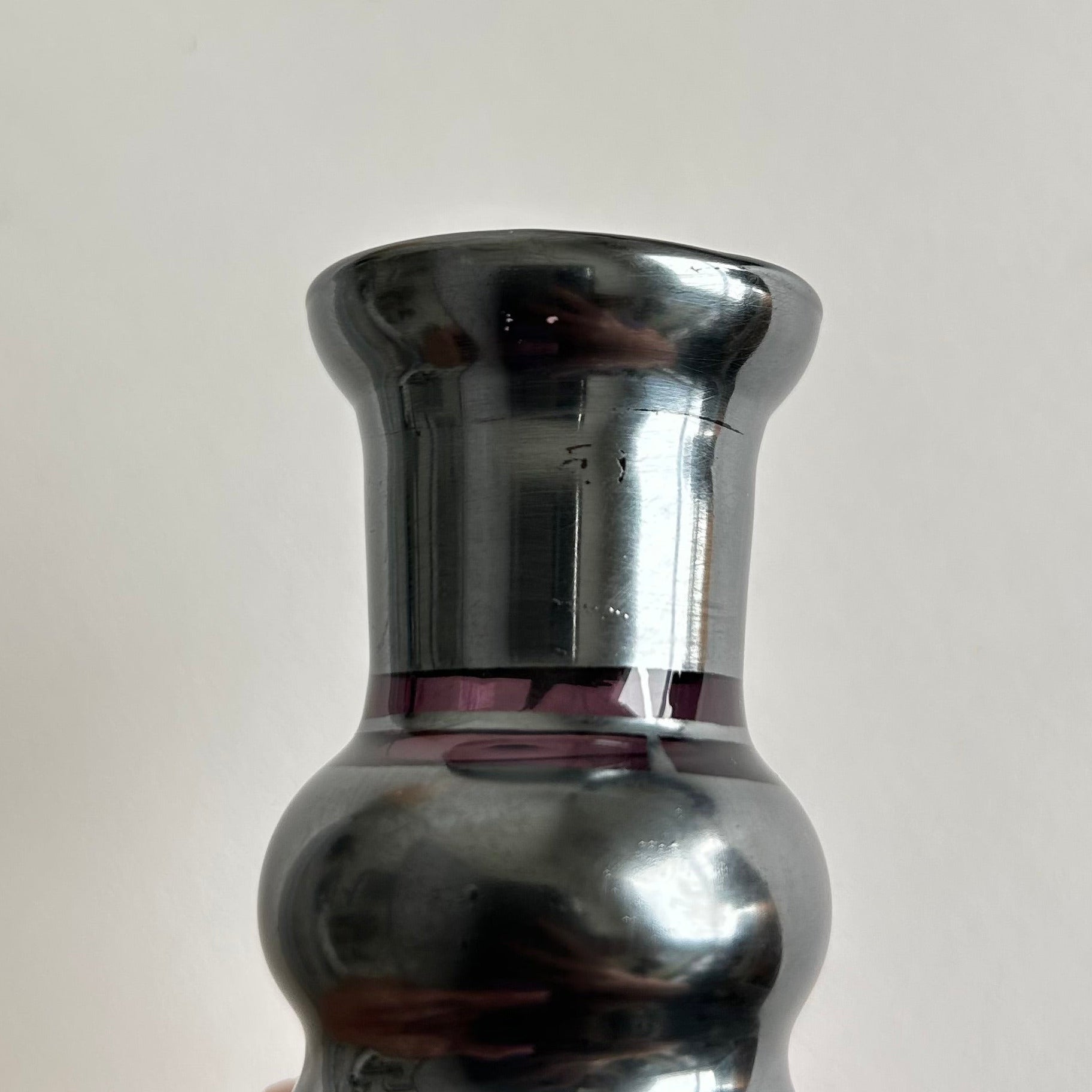 Vintage Italian Amethyst Glass Cordial Set with Silver Decorations