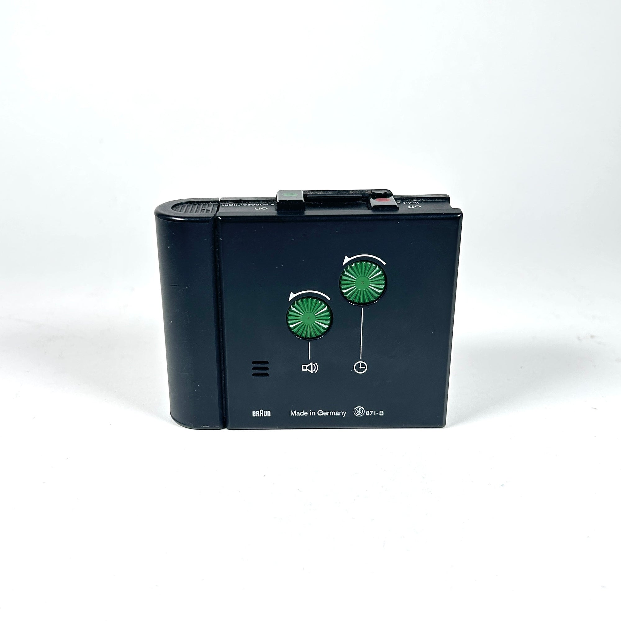 Braun Black Travel Clock by Dietrich Lubs &amp; Dieter Rams Model AB313 SL
