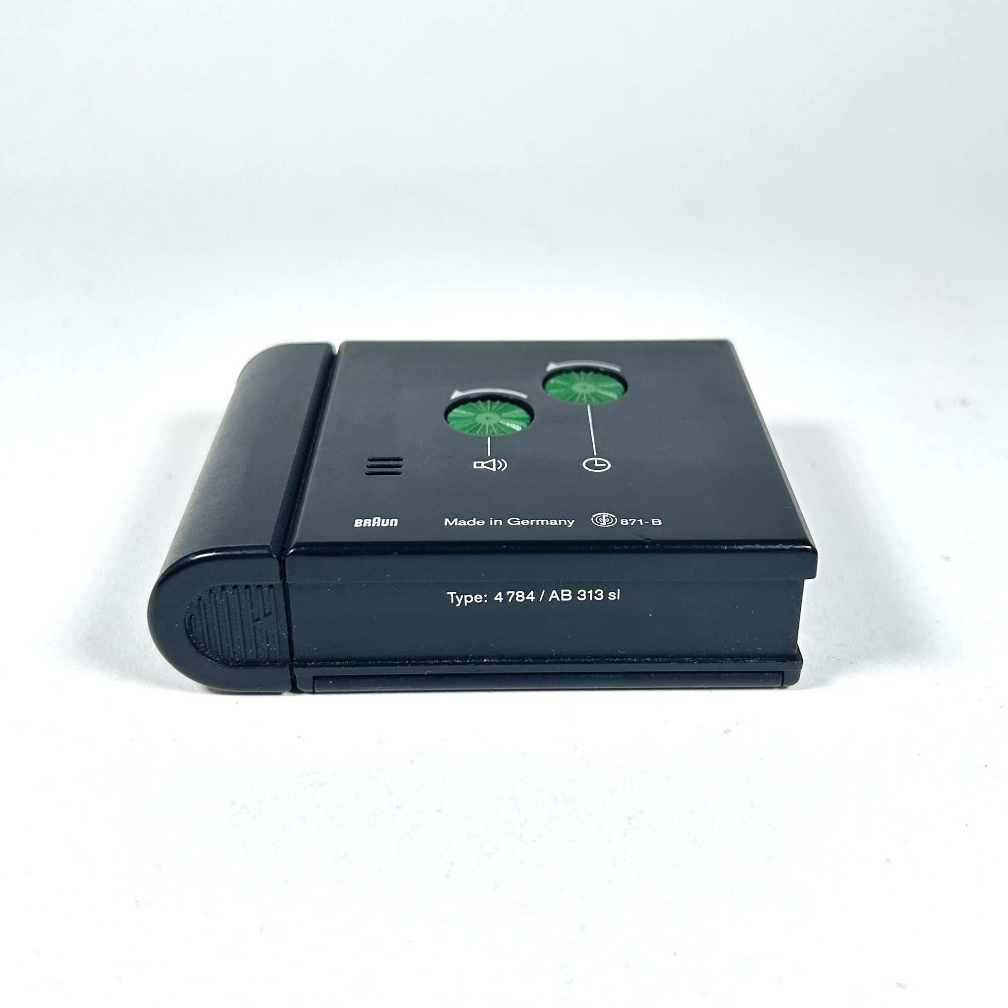 Braun Black Travel Clock by Dietrich Lubs &amp; Dieter Rams Model AB313 SL