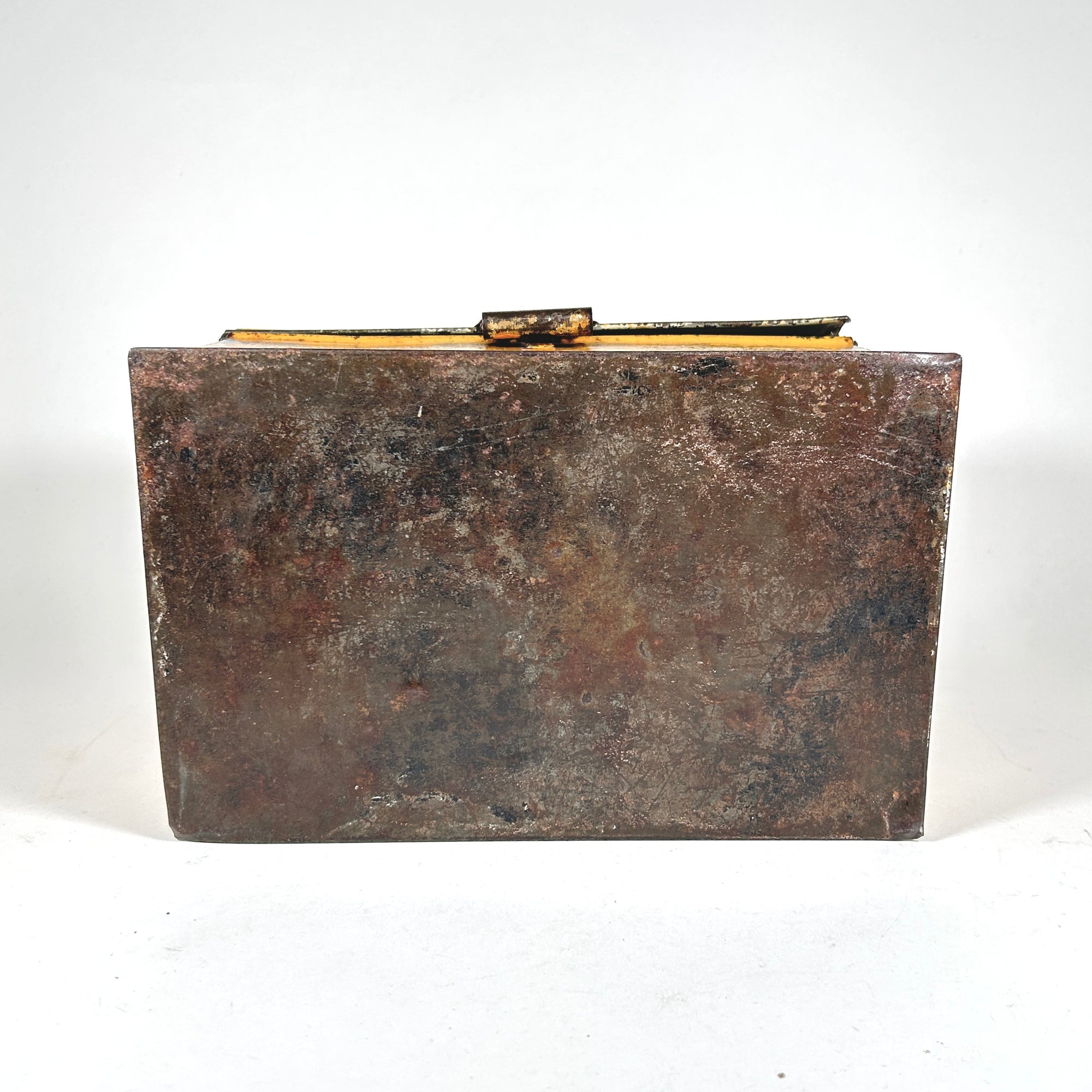 Victorian Yellow Toleware Metal Dome Top Box