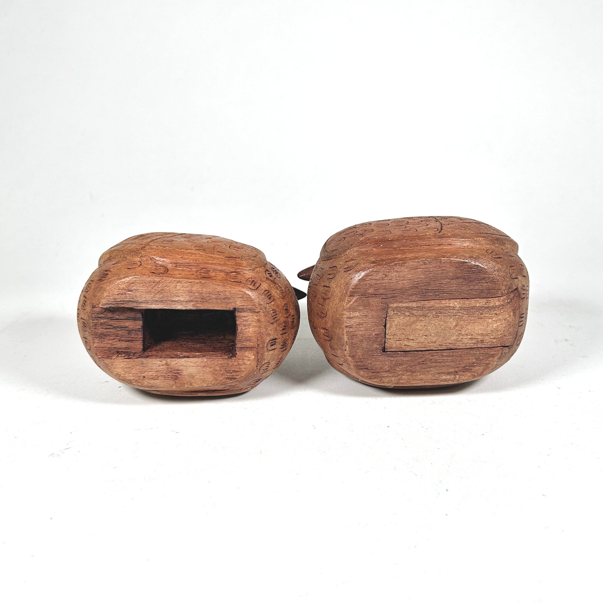 Vintage Carved Wood Birds in Folk Art Style