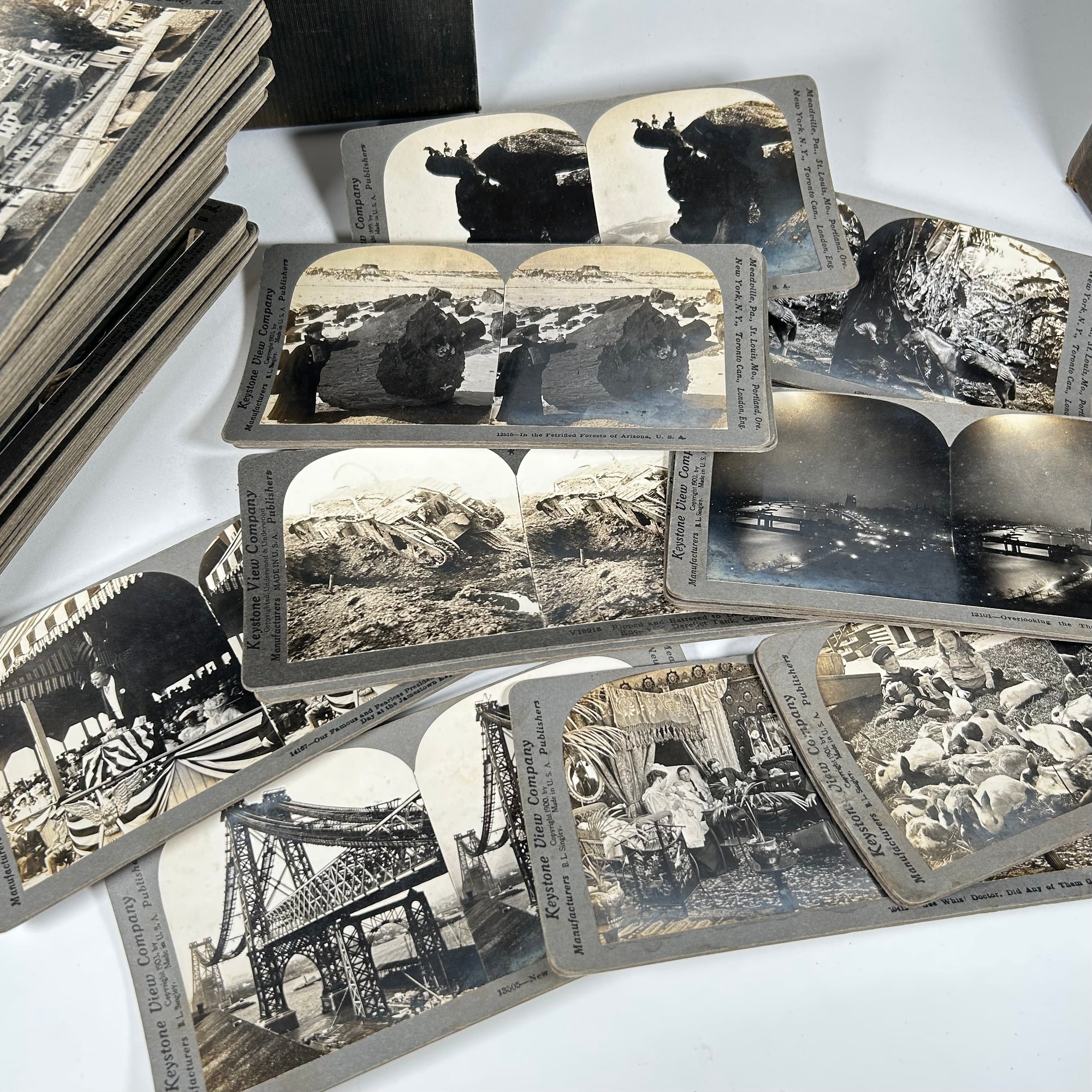 Keystone View Company Stereographs - 101 Mixed Card Lot of WW1 and Others