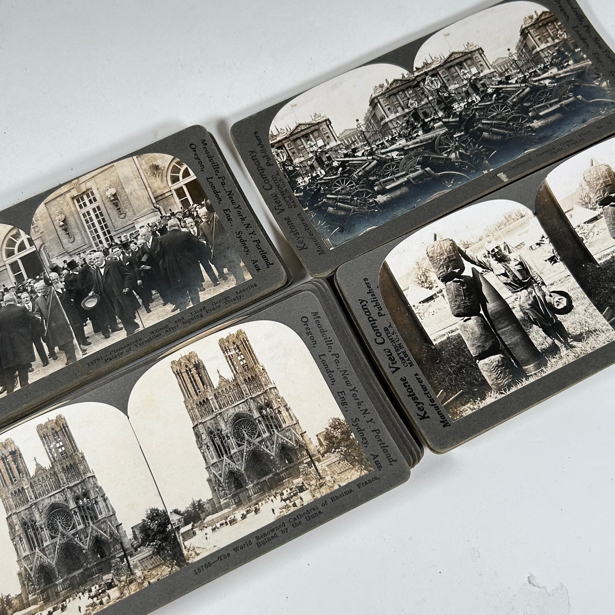 Keystone View Company Stereographs - 101 Mixed Card Lot of WW1 and Others