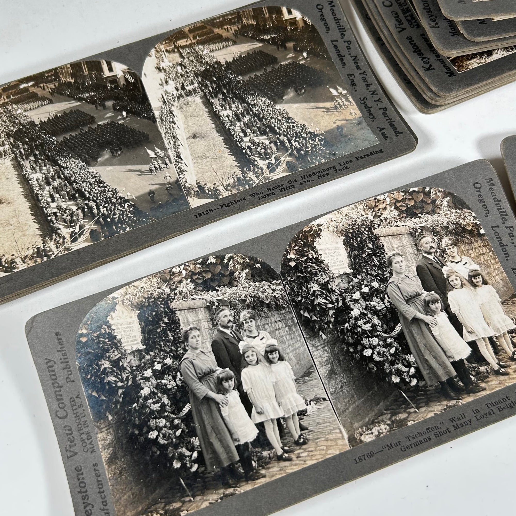 Keystone View Company Stereographs - 101 Mixed Card Lot of WW1 and Others