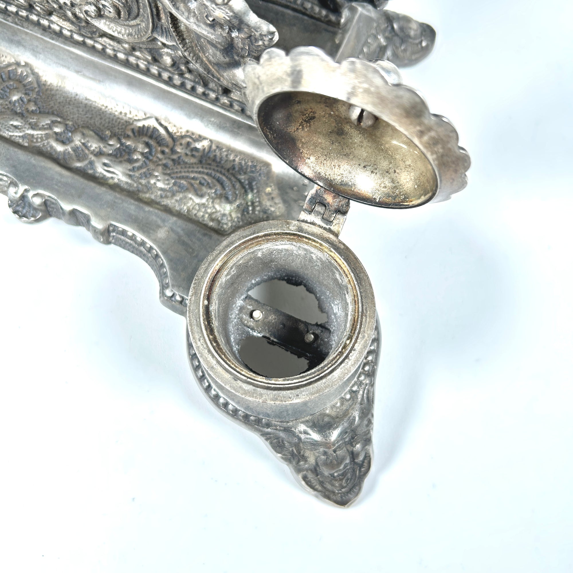 Rococo Style Double Inkwell and Letter Holder, Italy/France, c. 1900