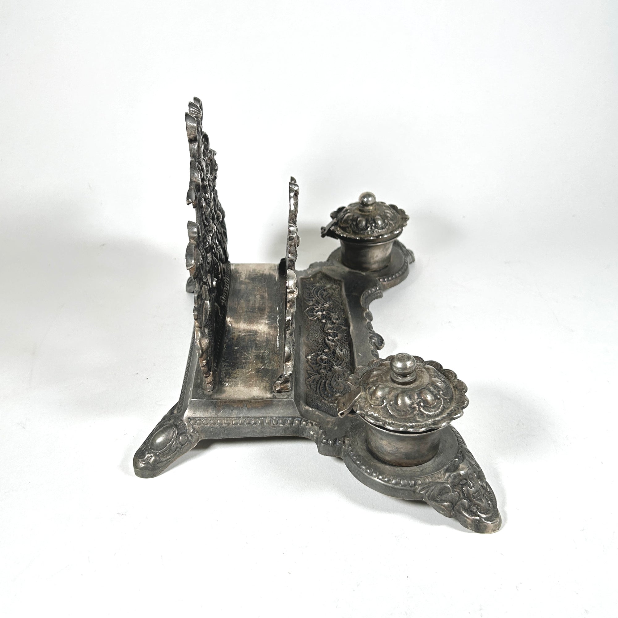 Rococo Style Double Inkwell and Letter Holder, Italy/France, c. 1900