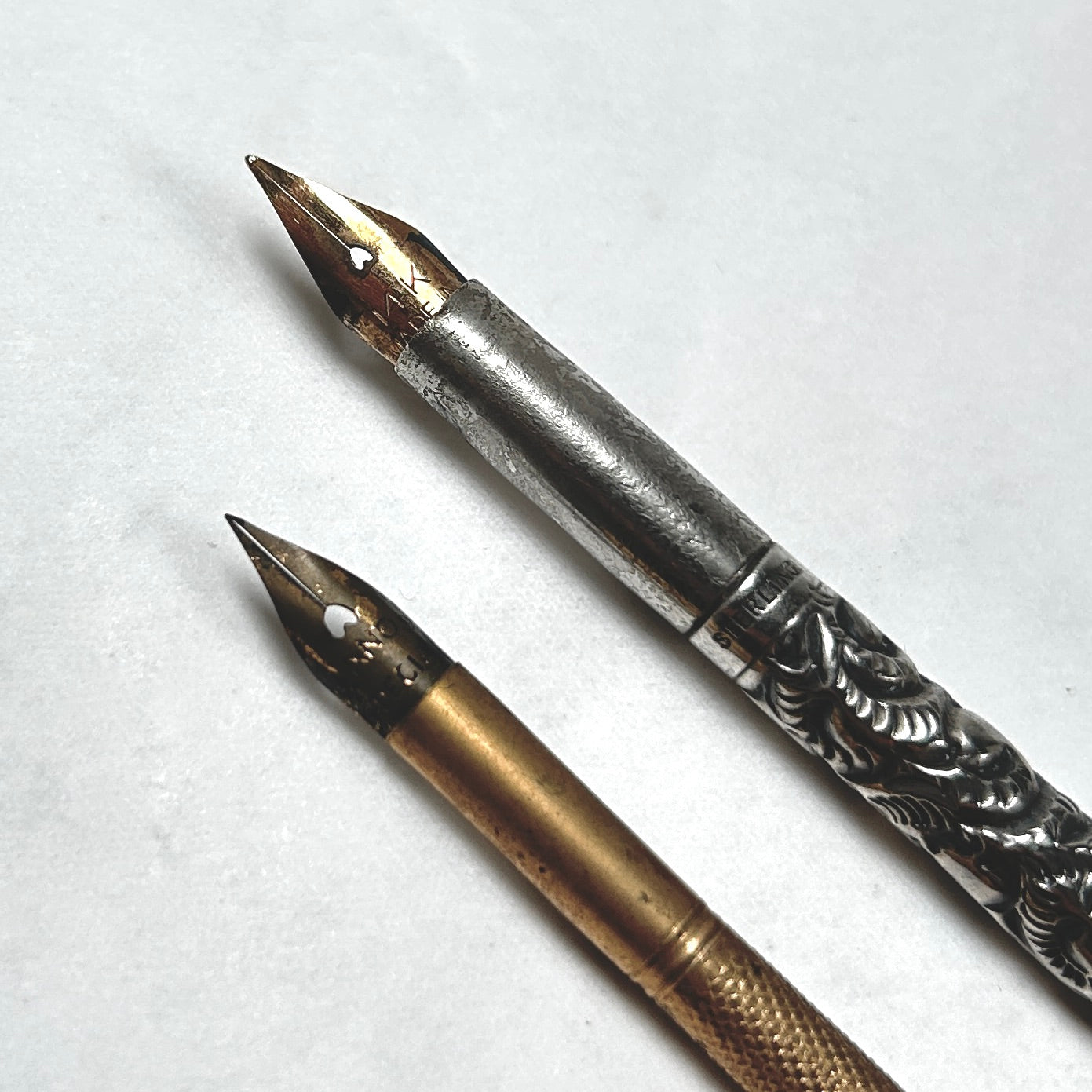 Sterling Silver Repousse and Mother of Pearl Dip Pen