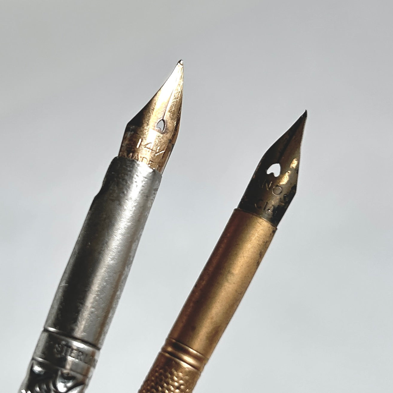 Sterling Silver Repousse and Mother of Pearl Dip Pen