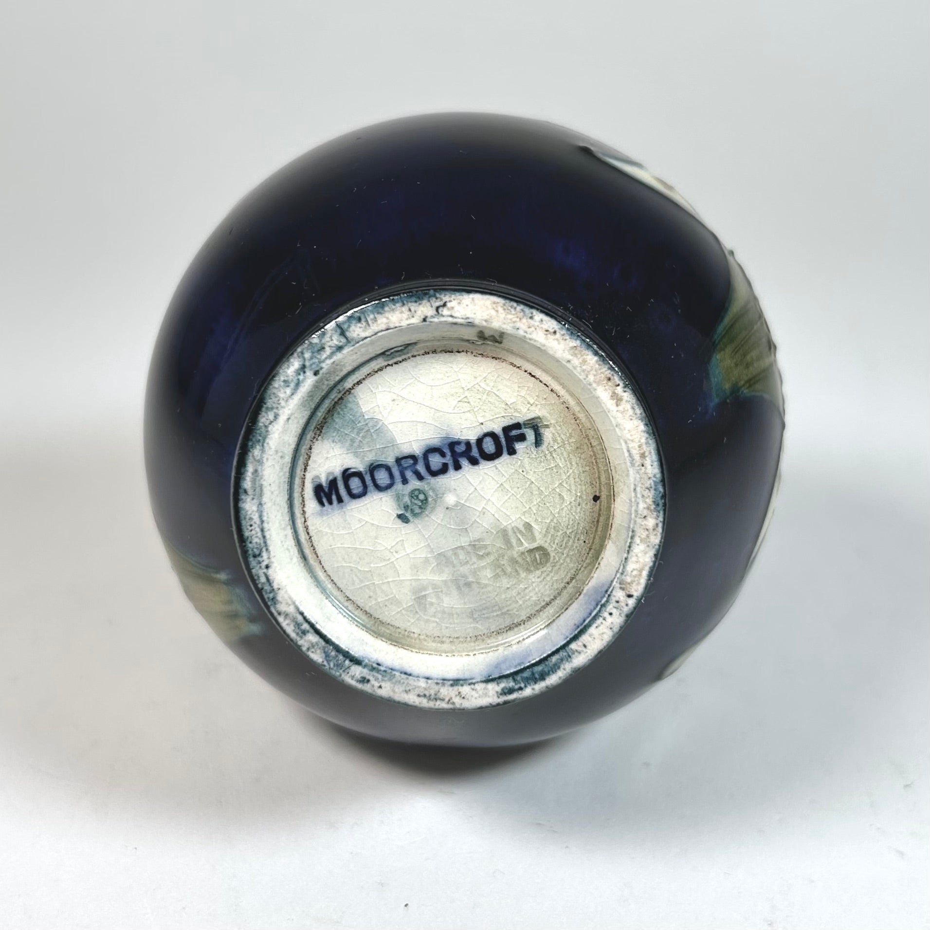Moorcroft Iris Orchid Flower Vase in Cobalt Blue