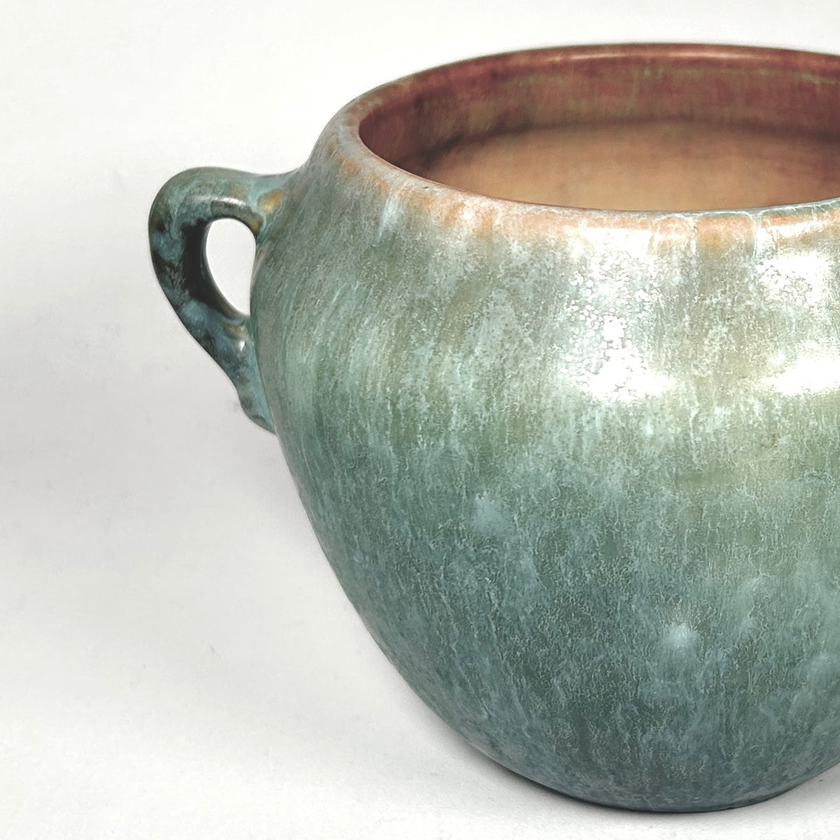 Roseville Pottery Earlam 1930 Two Handle Pot Vase Green Blue