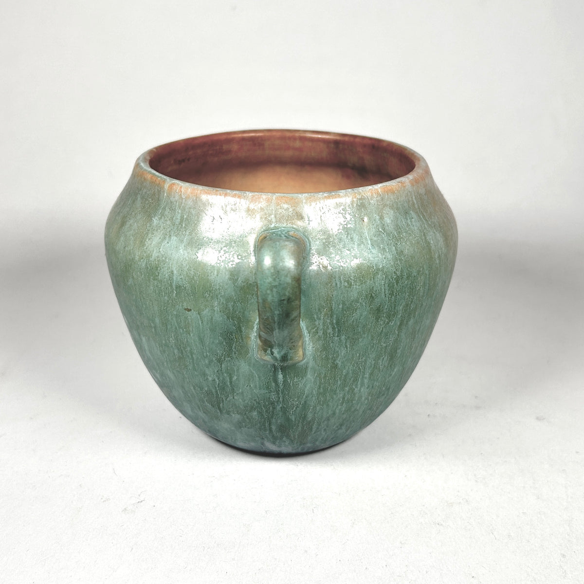 Roseville Pottery Earlam 1930 Two Handle Pot Vase Green Blue