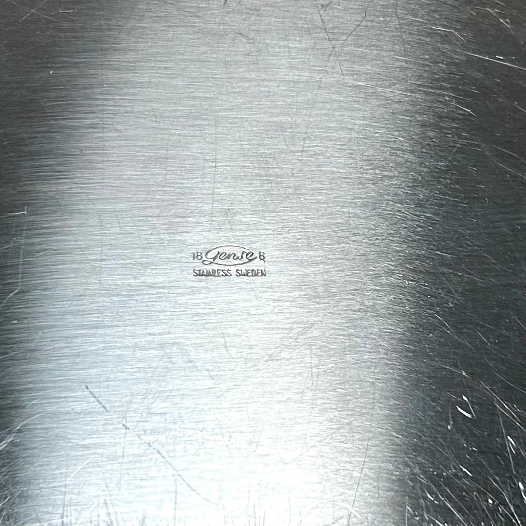 Mid Century Gense Sweden Stainless Steel Cigarette Box with Wood Liner