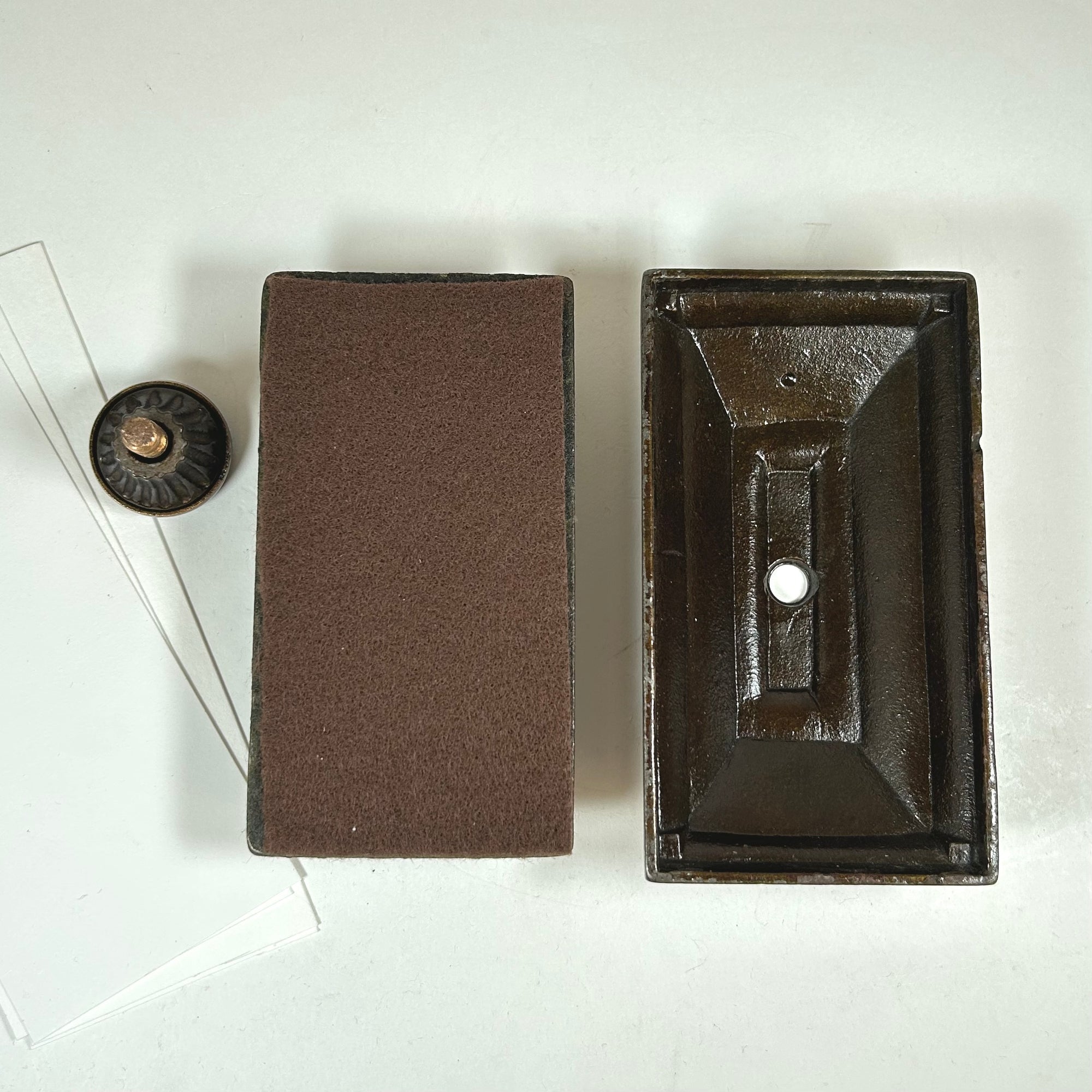 Victorian Ink Blotter / Paper Weight - Rectangular Floral Scroll Design - Free Shipping