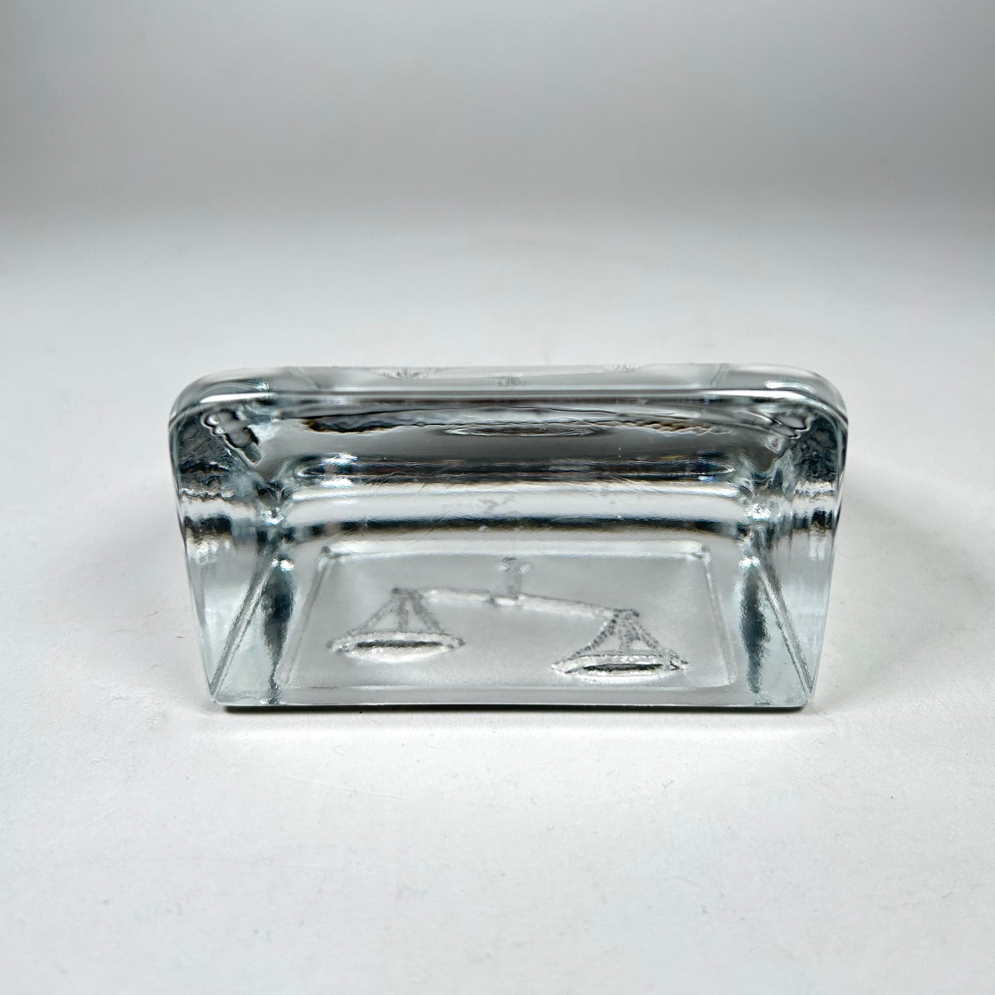 Libra the Scales Clear Glass Paperweight by Nybro Sweden Zodiac Series- Free Shipping