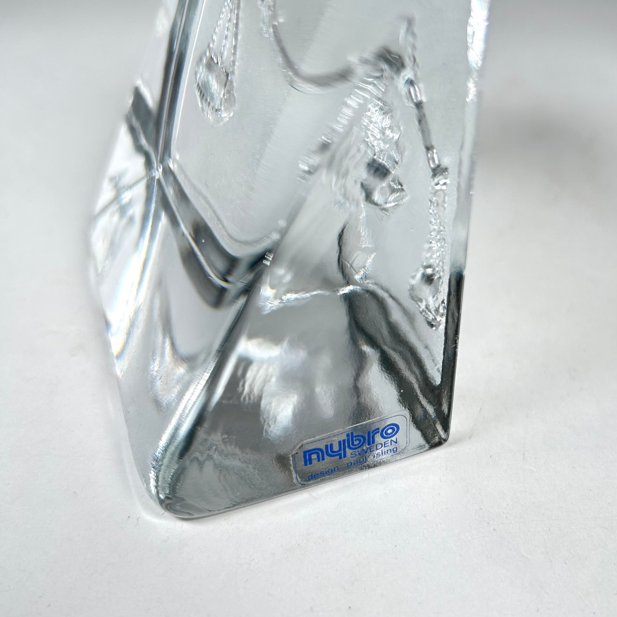 Libra the Scales Clear Glass Paperweight by Nybro Sweden Zodiac Series- Free Shipping