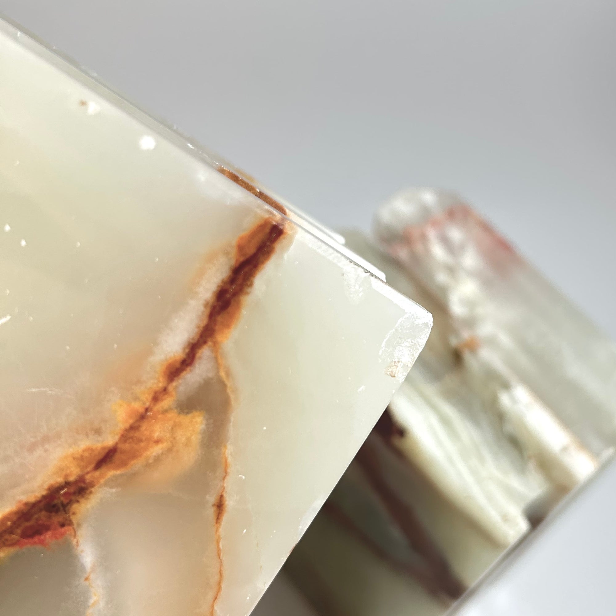 Vintage Book Shaped Carved Onyx Bookends