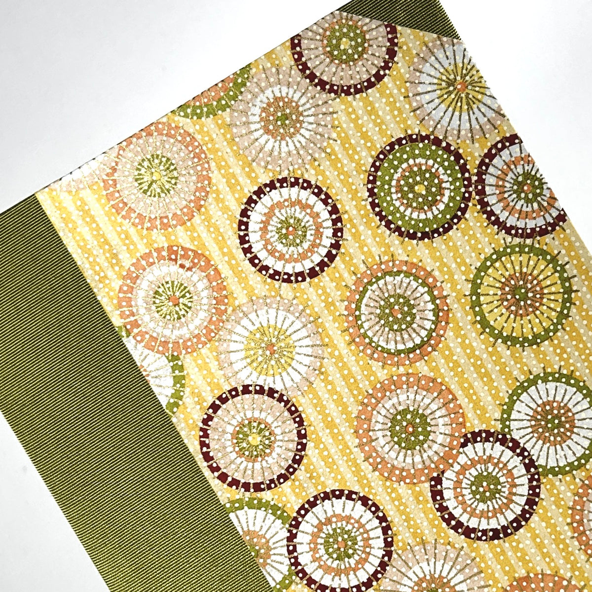 Address Book with Silk-Screened Paper and Green Silk Binding