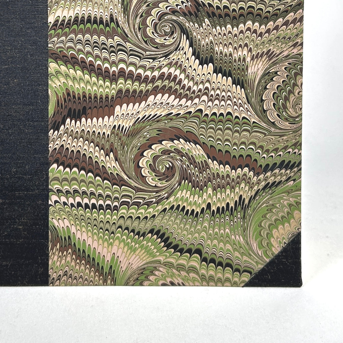 Marbled Paper Address Book with Black Silk Binding