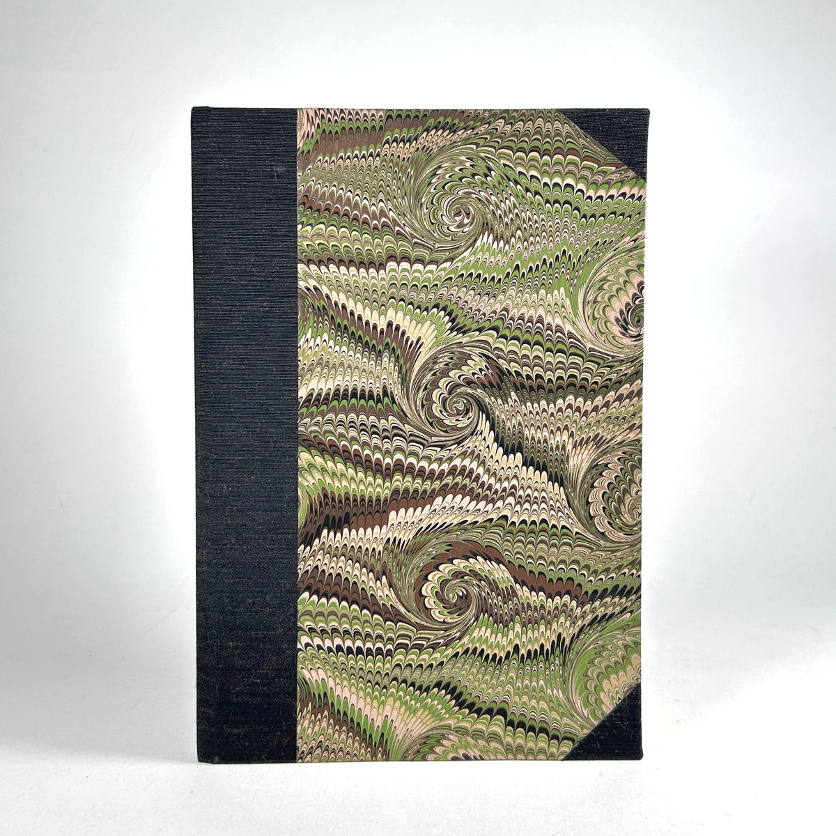 Marbled Paper Address Book with Black Silk Binding