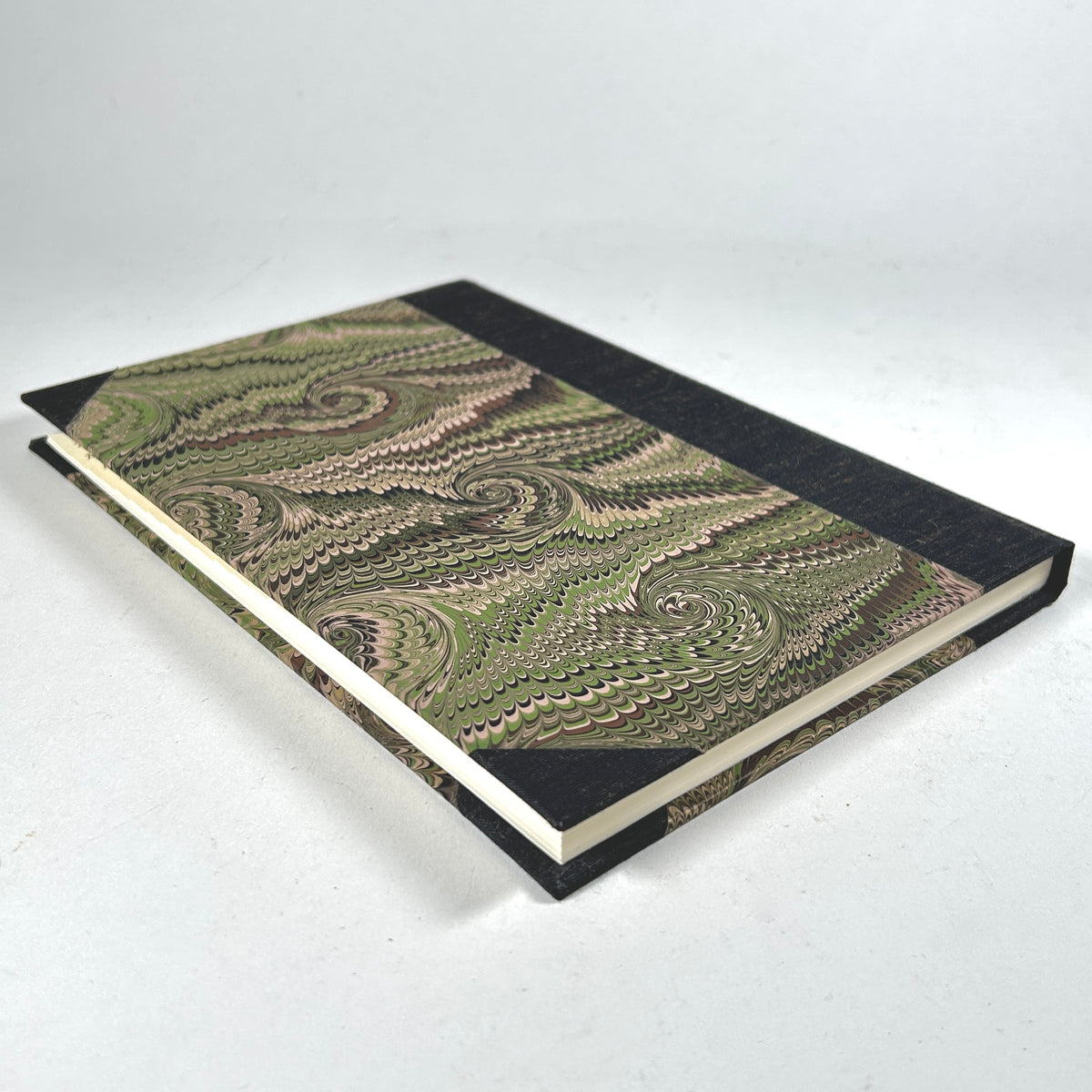 Marbled Paper Address Book with Black Silk Binding