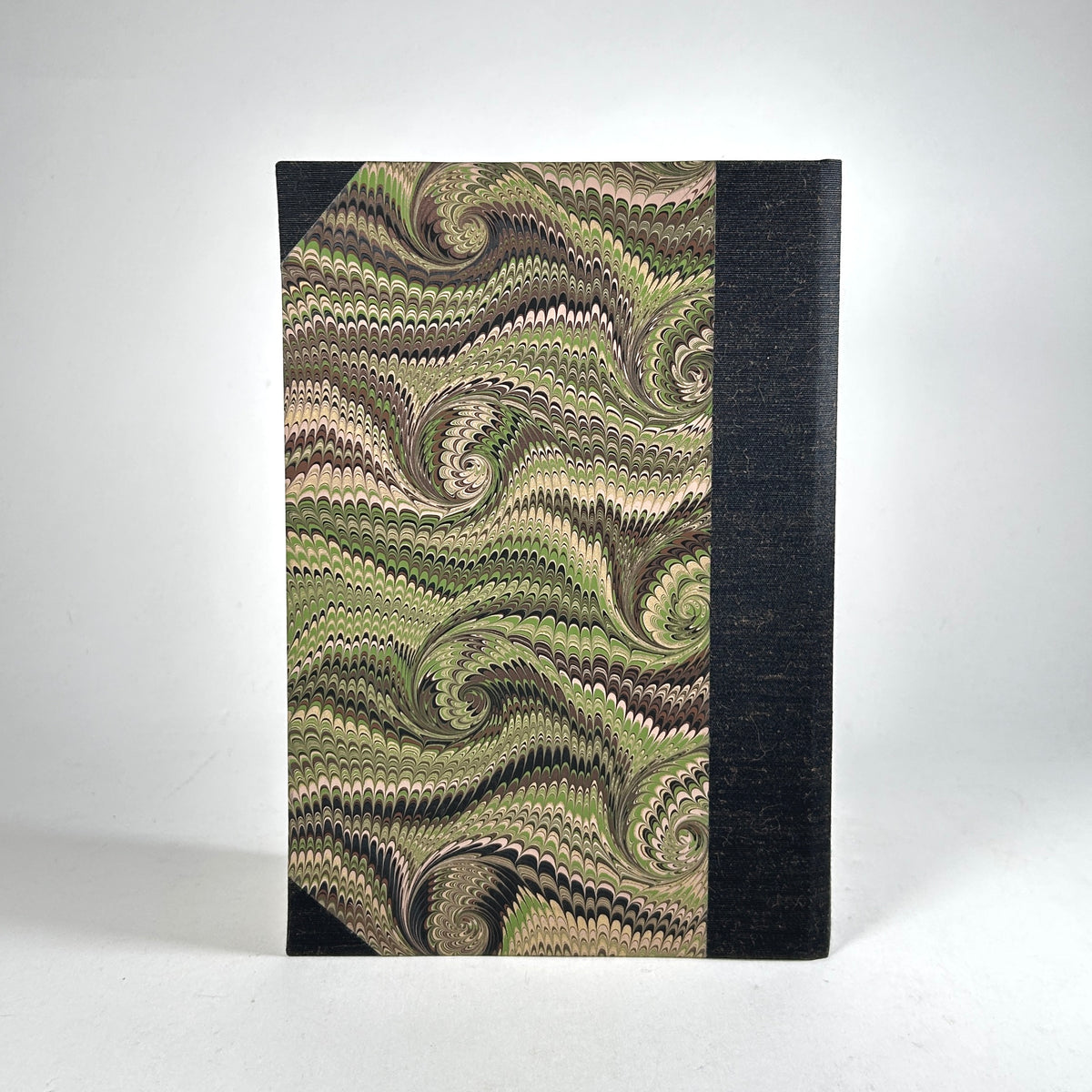 Marbled Paper Address Book with Black Silk Binding