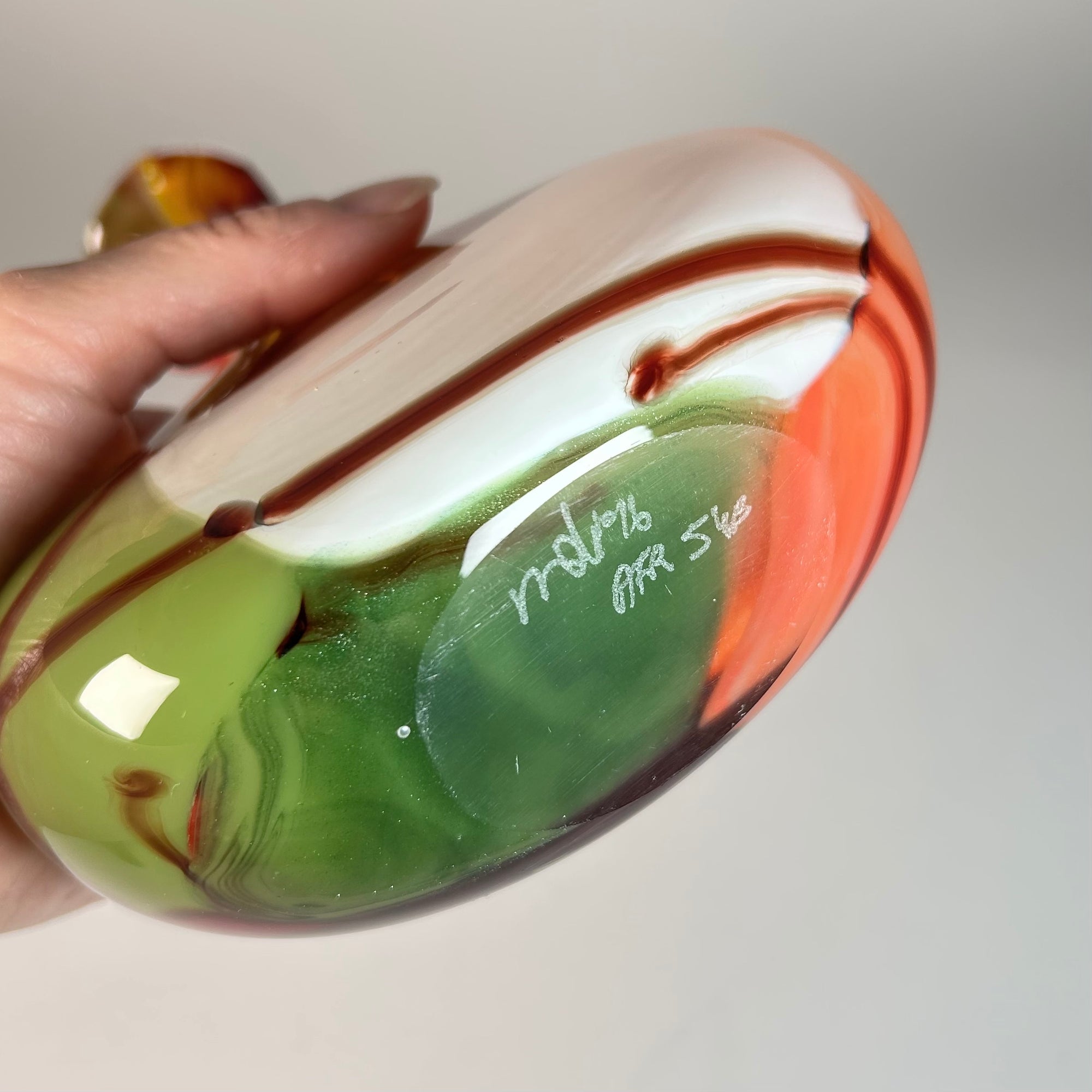 Mdina Vase in Africa Pattern - Orange, Brown, White, and Green 7"