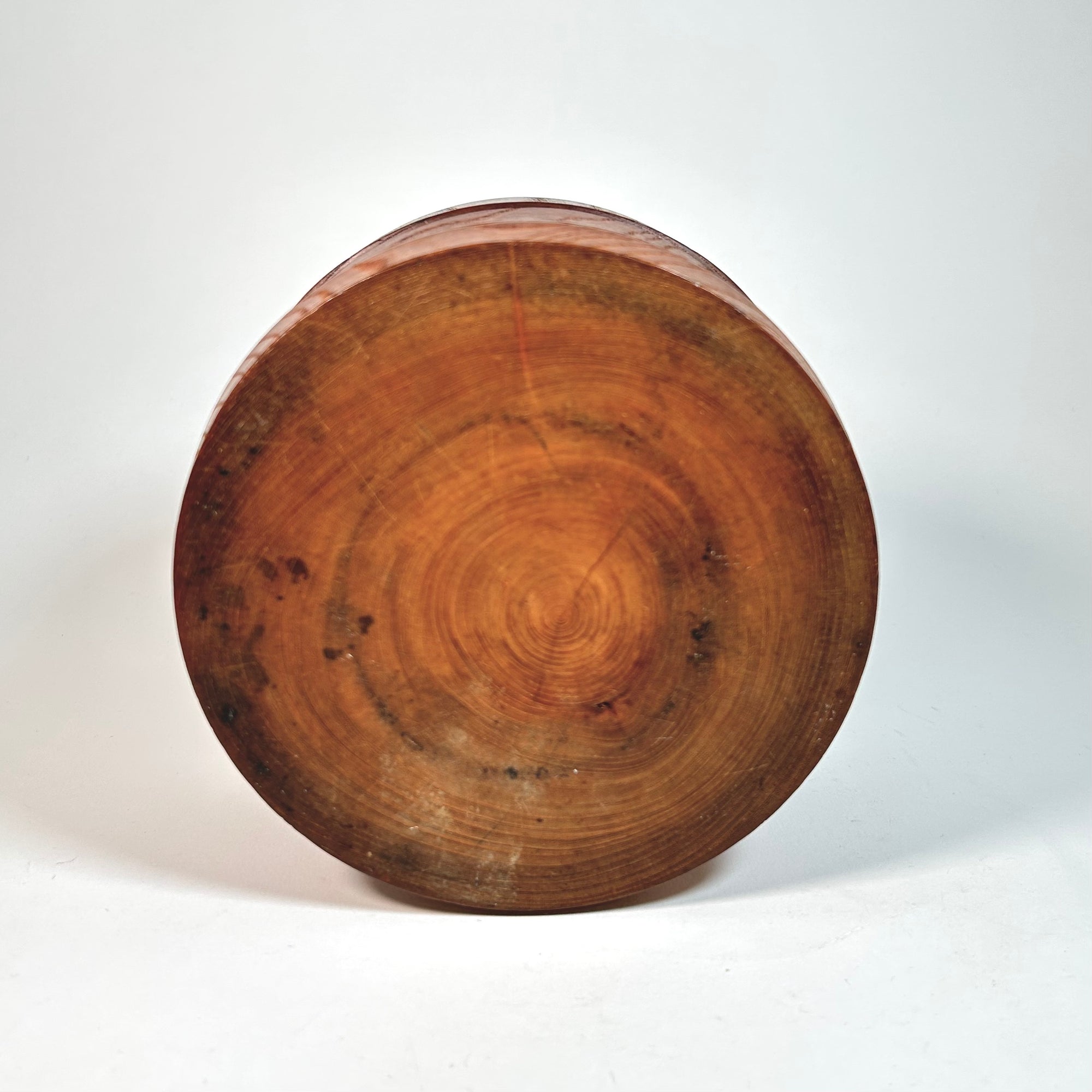19th Century Round Wood Collar Box with Star Inlay Design