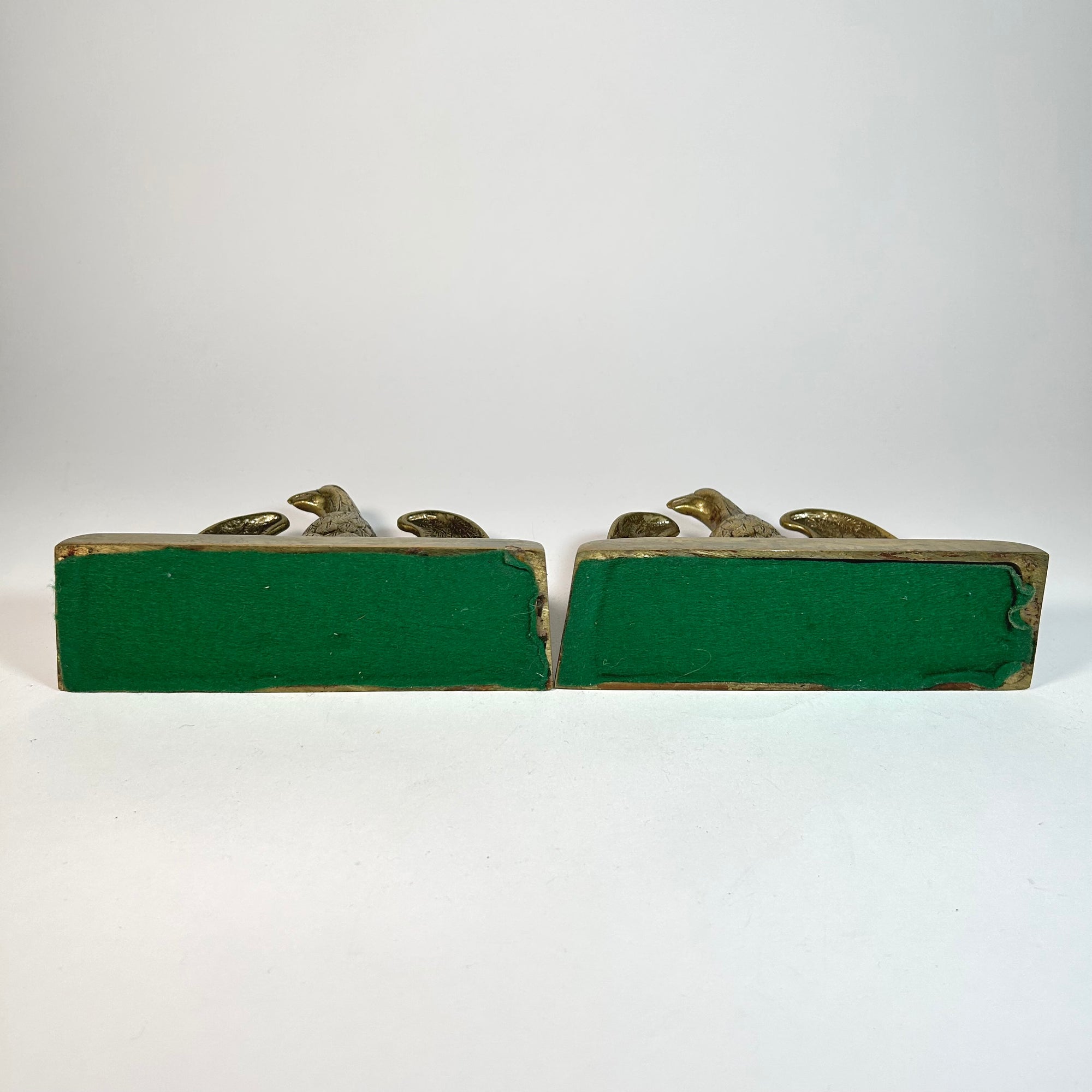 Federal Style Eagle Bookends by Virginia Metal Crafters - Heavy Brass