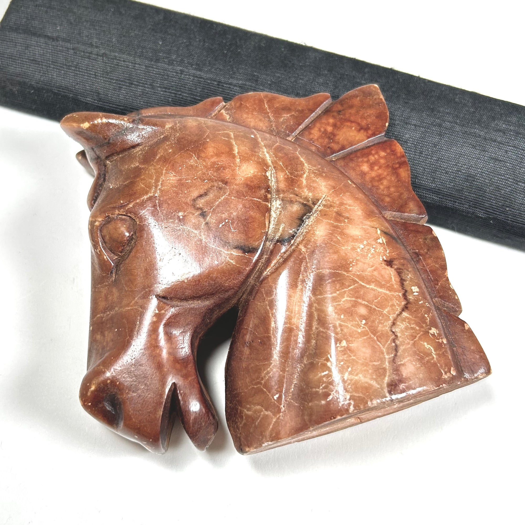 Mid-Century Italian Carved Marble Horse Figurine | Small