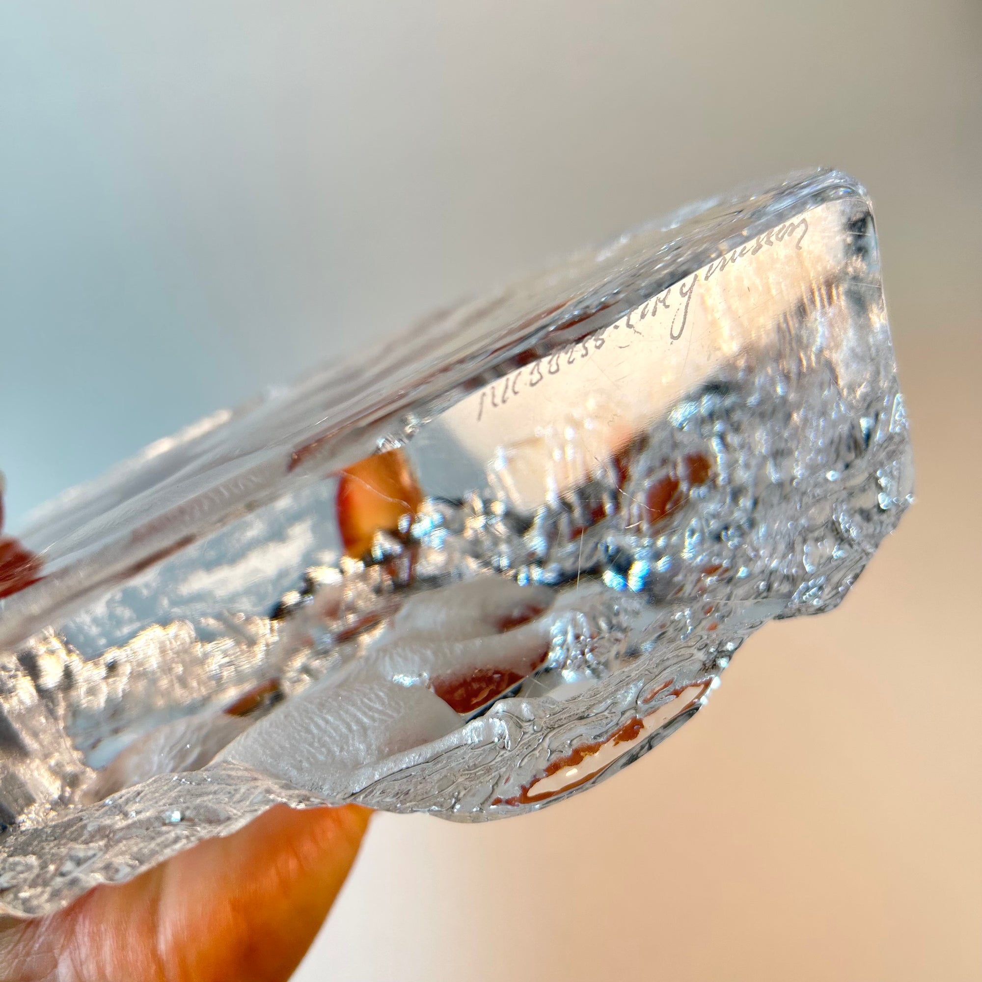 Mats Janasson Large 6" Squirrel Crystal Art Glass Sculpture