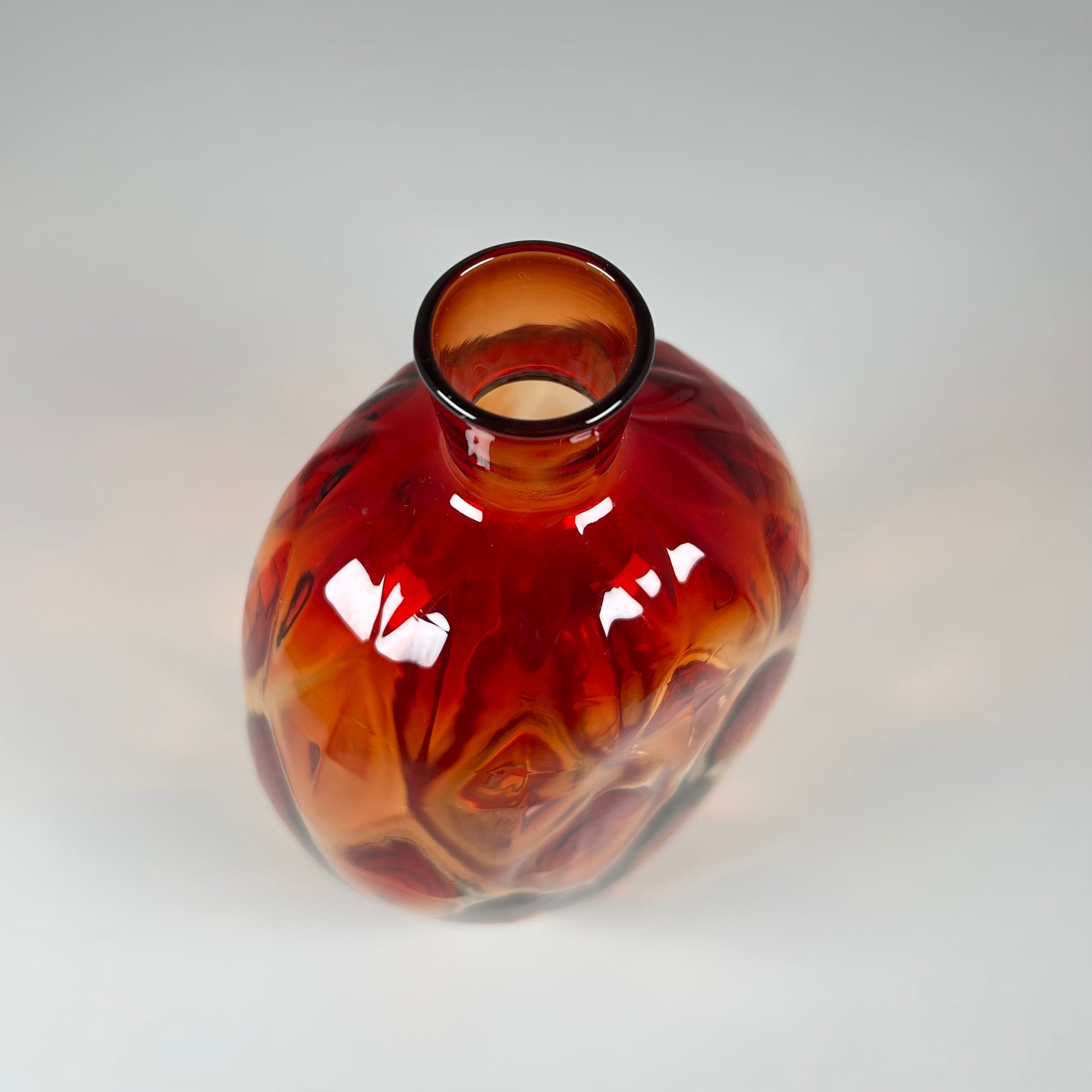 Vintage MMA Small Glass Vase in Ombre Red - Free Shipping