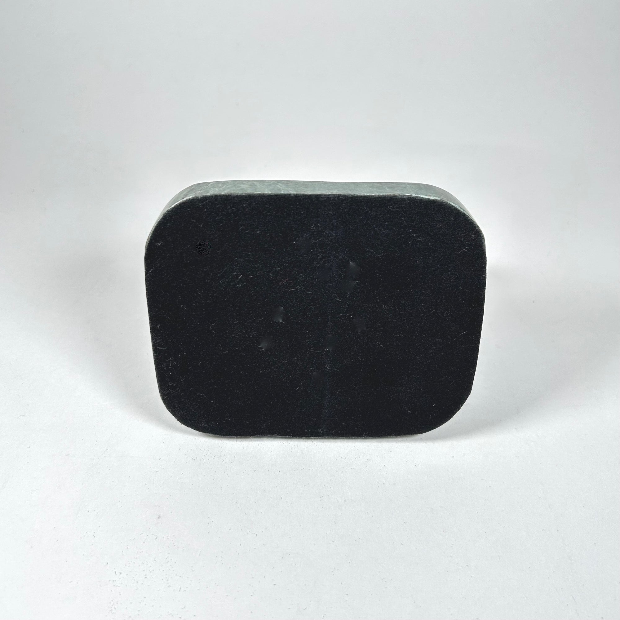 Rabbit Decor Figurine Paperweight - Dark Brown Metal on Green Marble