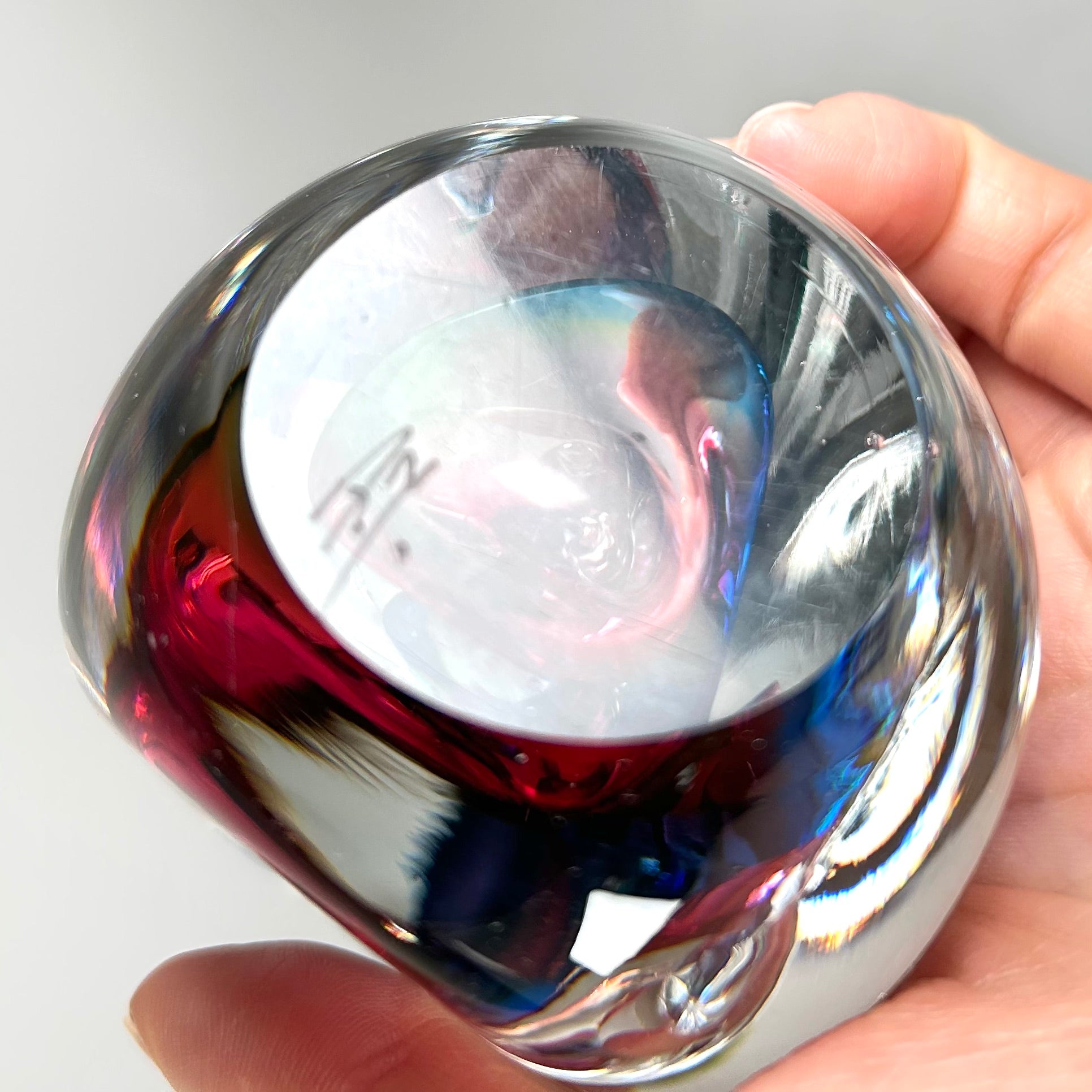 Adam Jablonski Rain Drop Glass Paperweight Set- Multi-color Swirl - Free Shipping