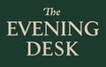 Text 'The Evening Desk' on a green background
